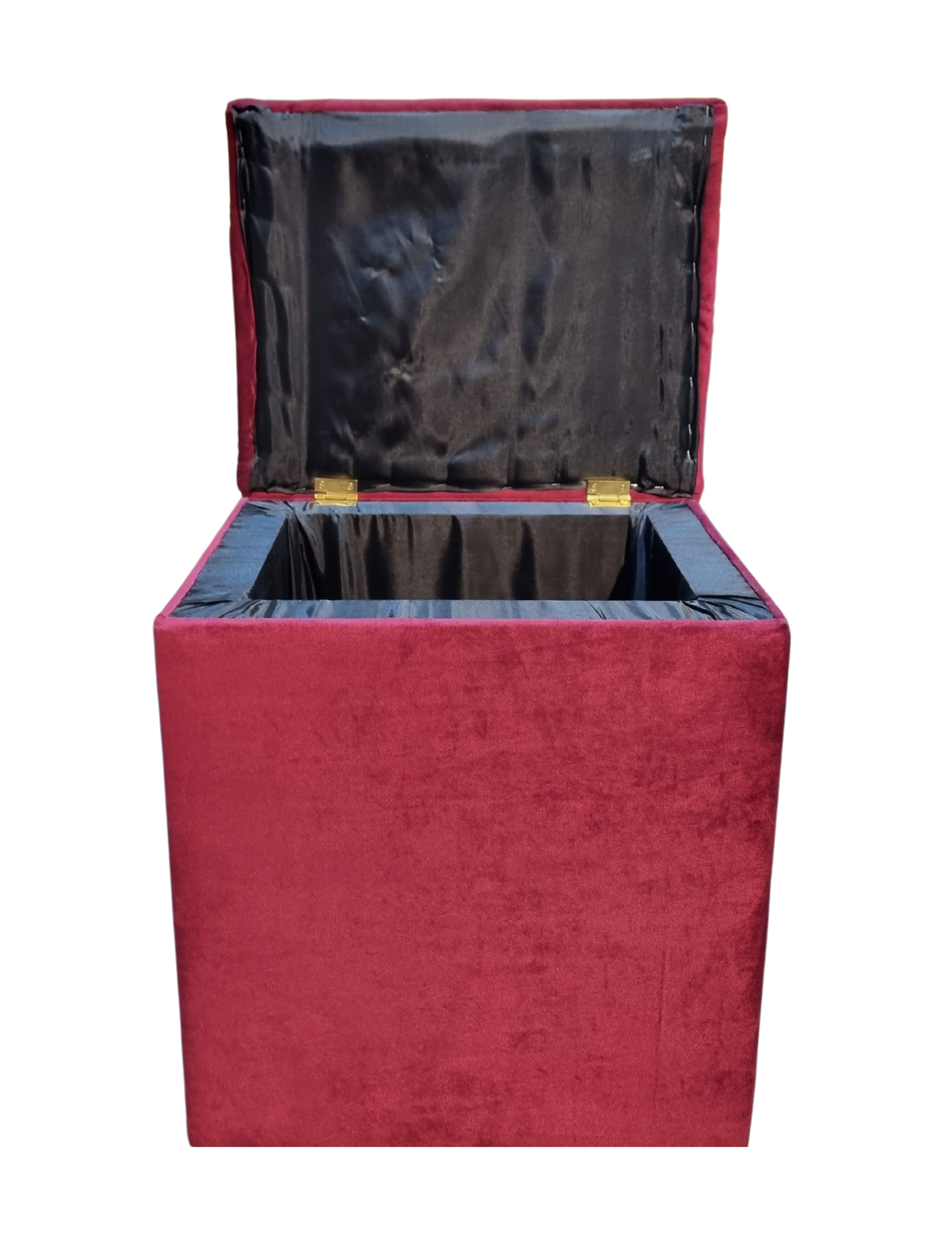 Pouf Baul Burdeo Felpa Botone 40x33x50 Rimar-4