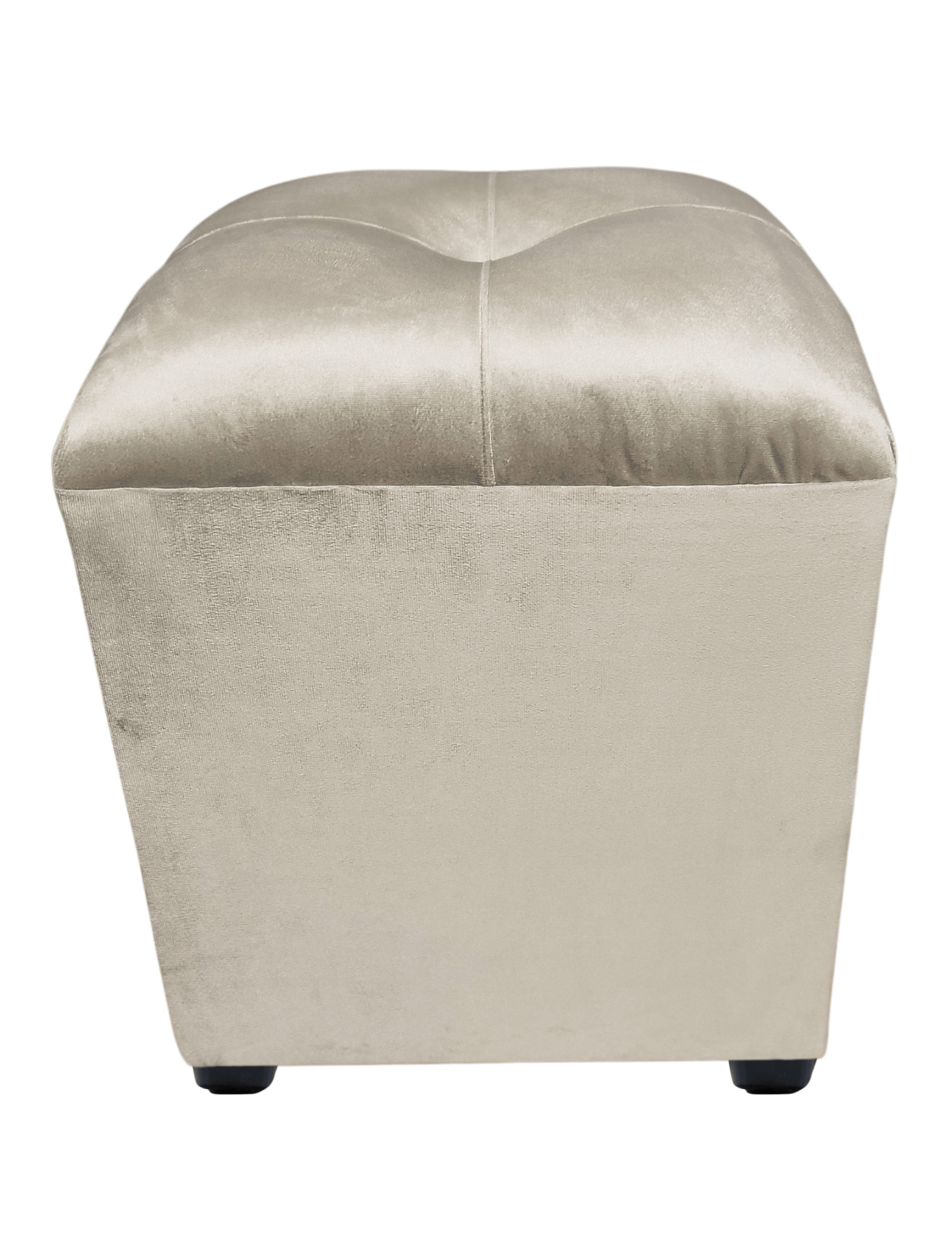 Pouf Beige Felpa Botón 40x40x45 Rimar-7