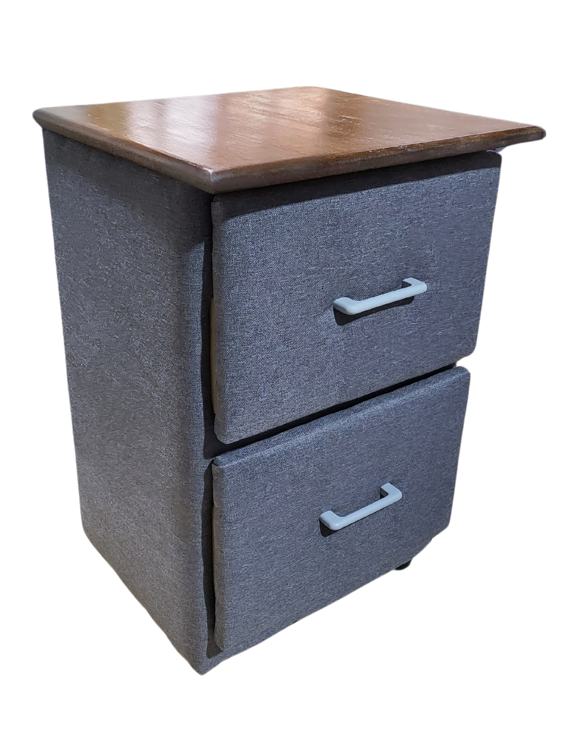 Velador Doble Cajon Gris Lino-4