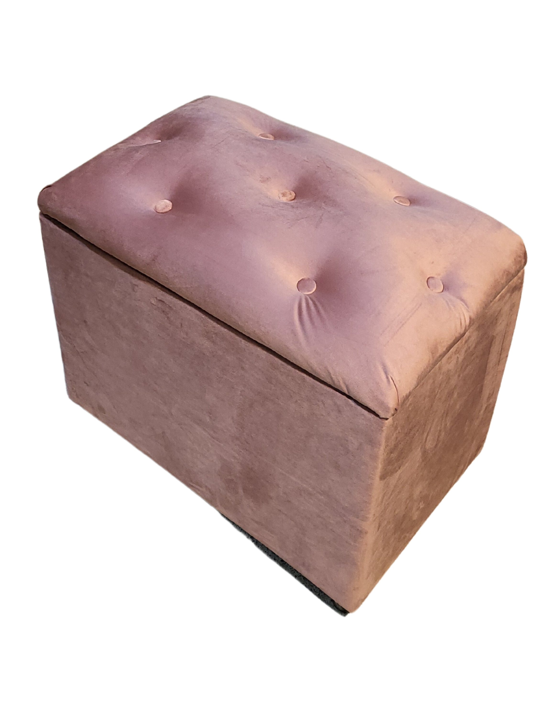 Banqueta Baul Palo Rosa Felpa 60x35x50 Rimar-2