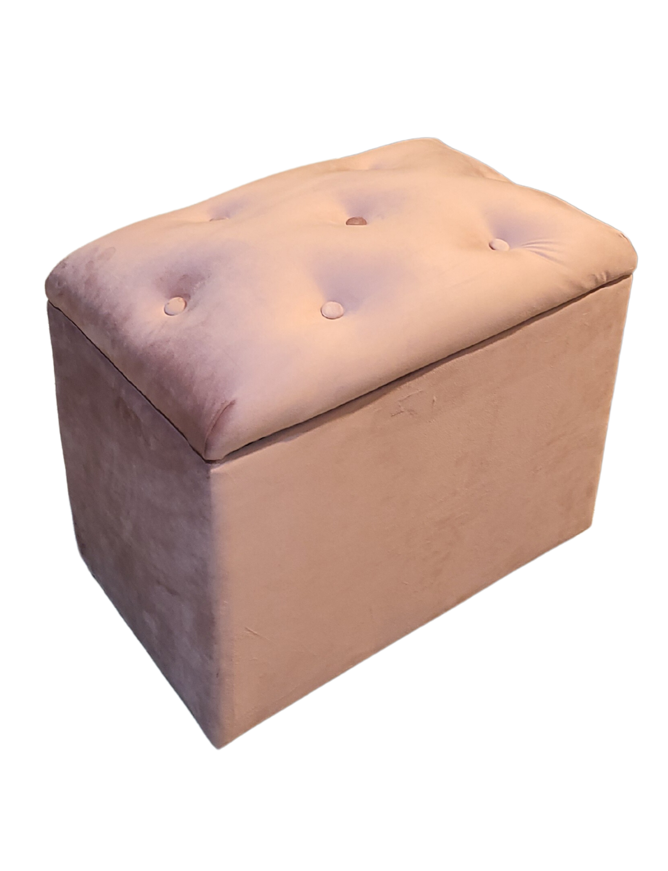 Banqueta Baul Palo Rosa Felpa 60x35x50 Rimar-3