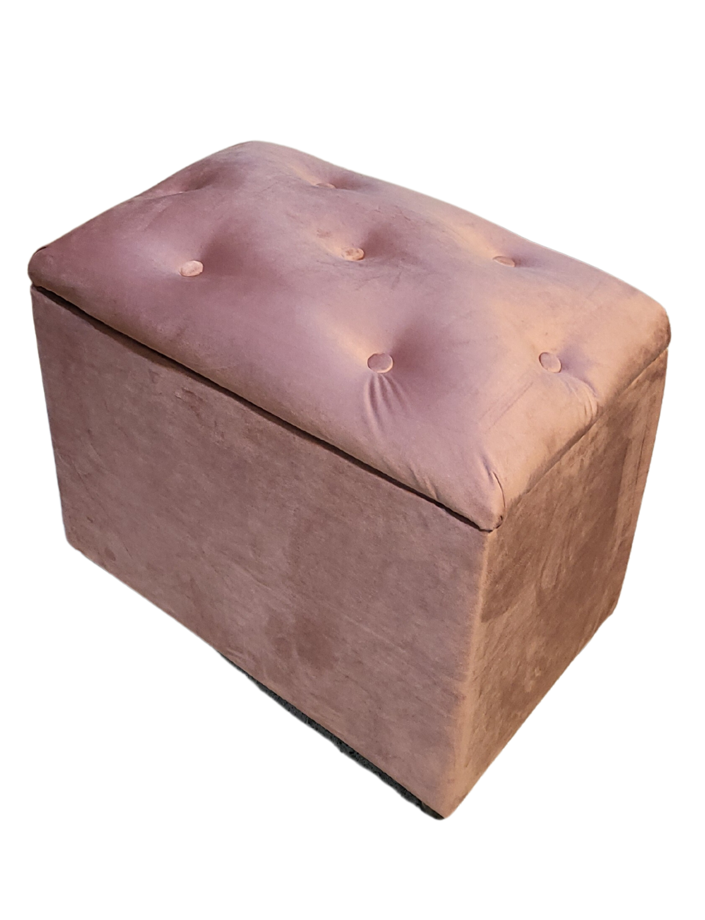 Banqueta Baul Palo Rosa Felpa 60x35x50 Rimar-5