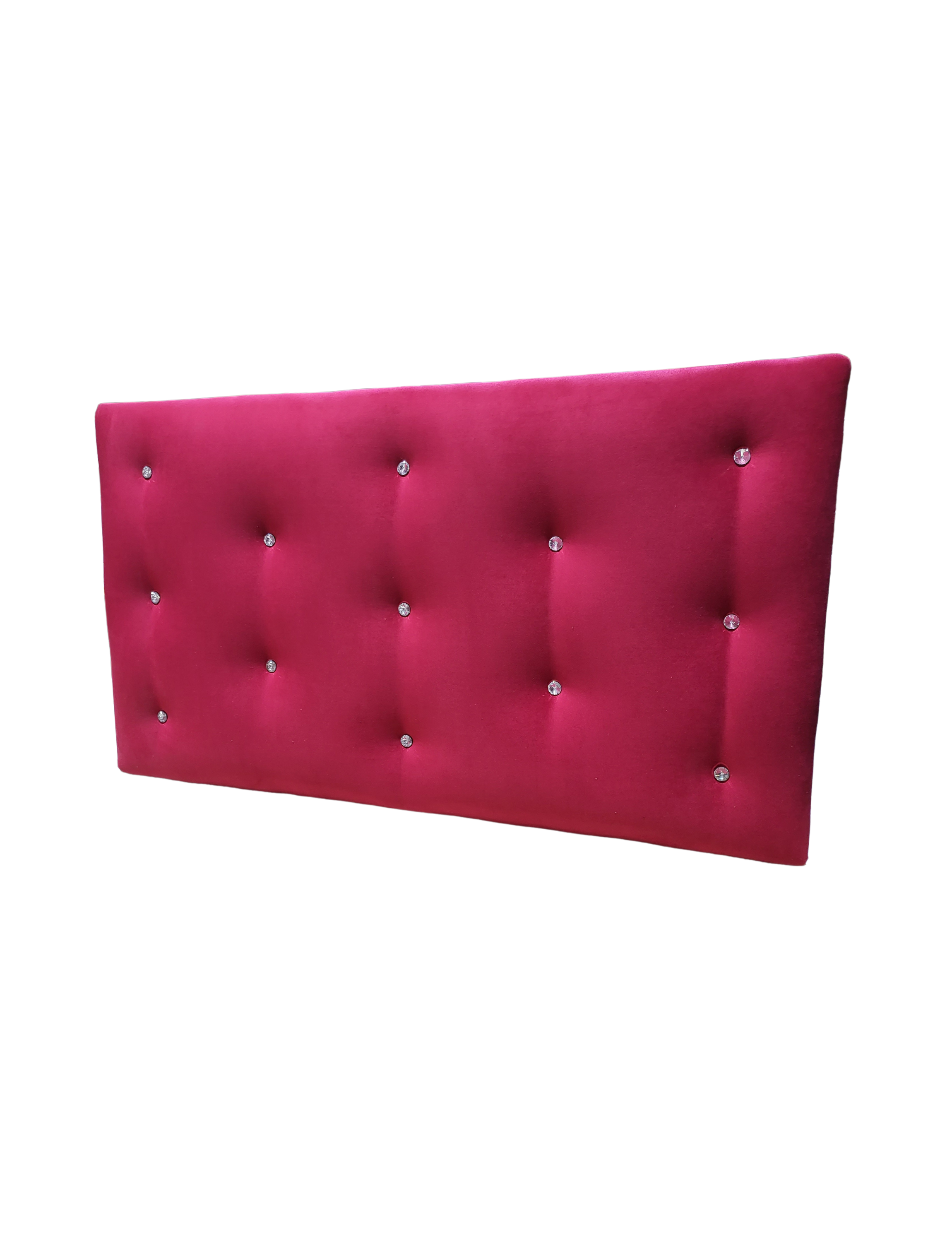 Respaldo 1.5 Plazas Botón Diamante Felpa Muebles Rimar-4
