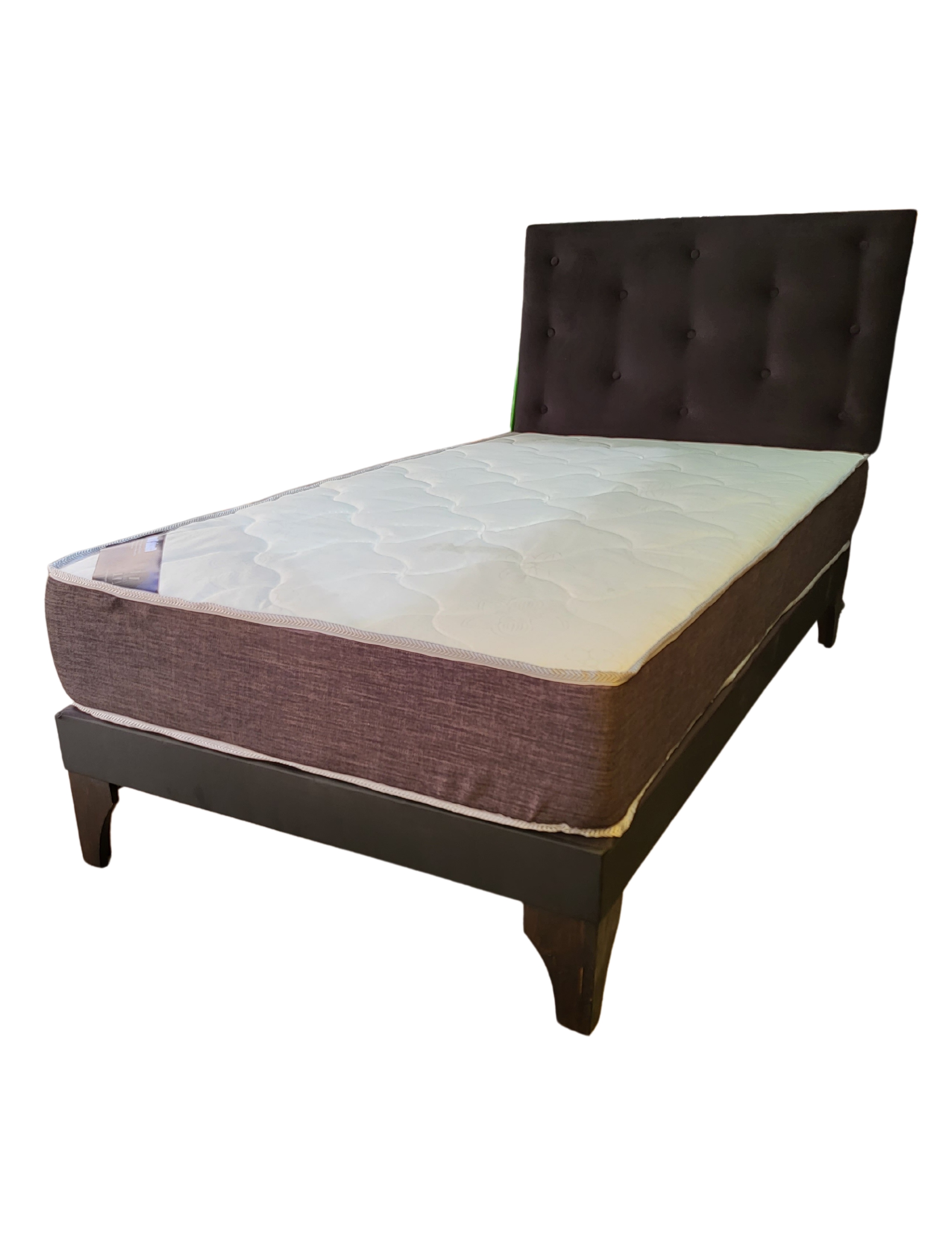 CAMA EUROPEA RIMAR 1.5P NEGRA FELPA -2
