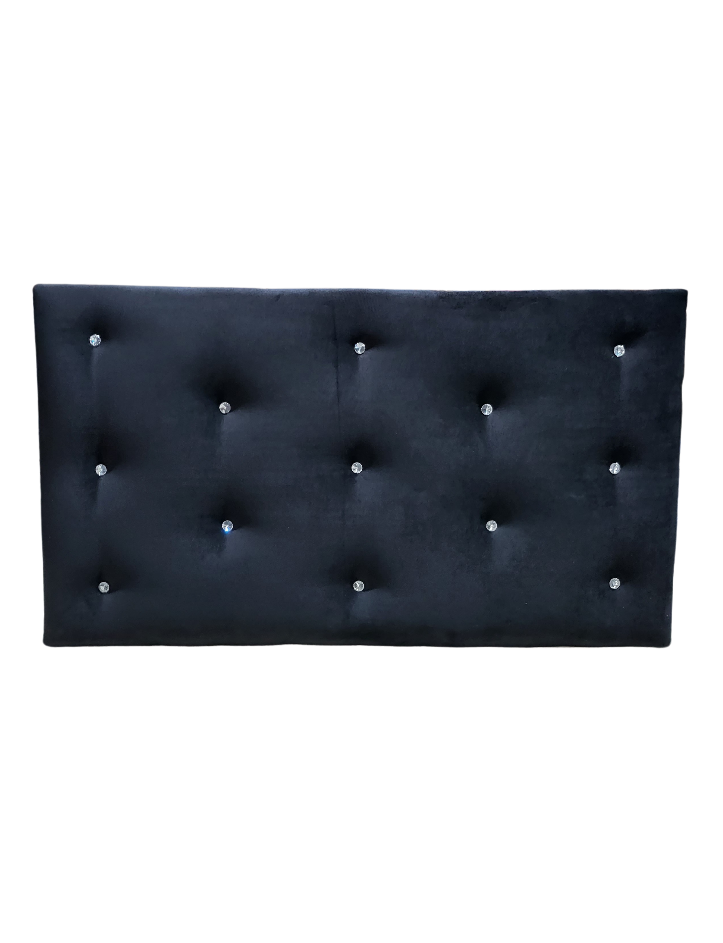 Respaldo 1.5 P Boton Diamante Negro Felpa Muebles Rimar-5