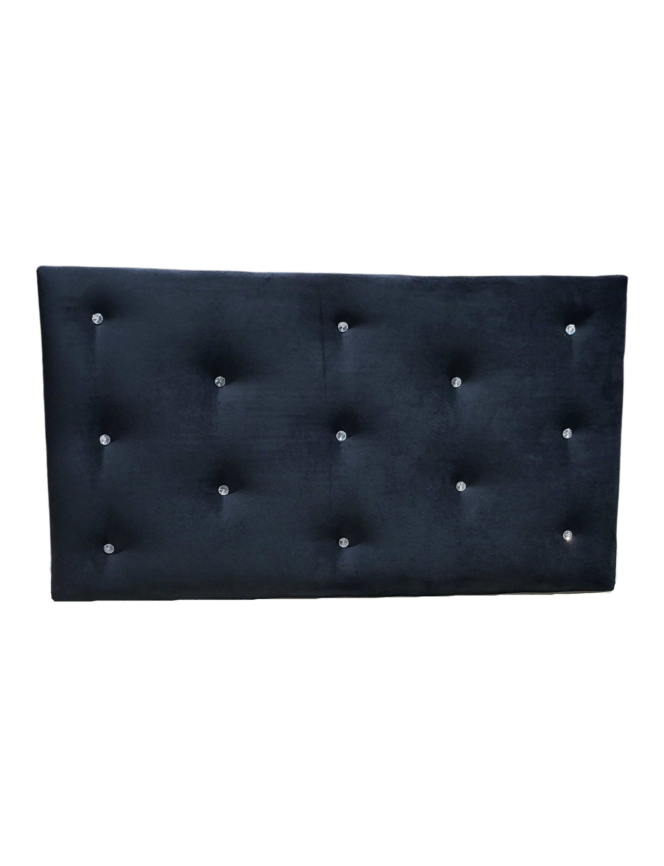 Respaldo 1.5 P Boton Diamante Negro Felpa Muebles Rimar-6