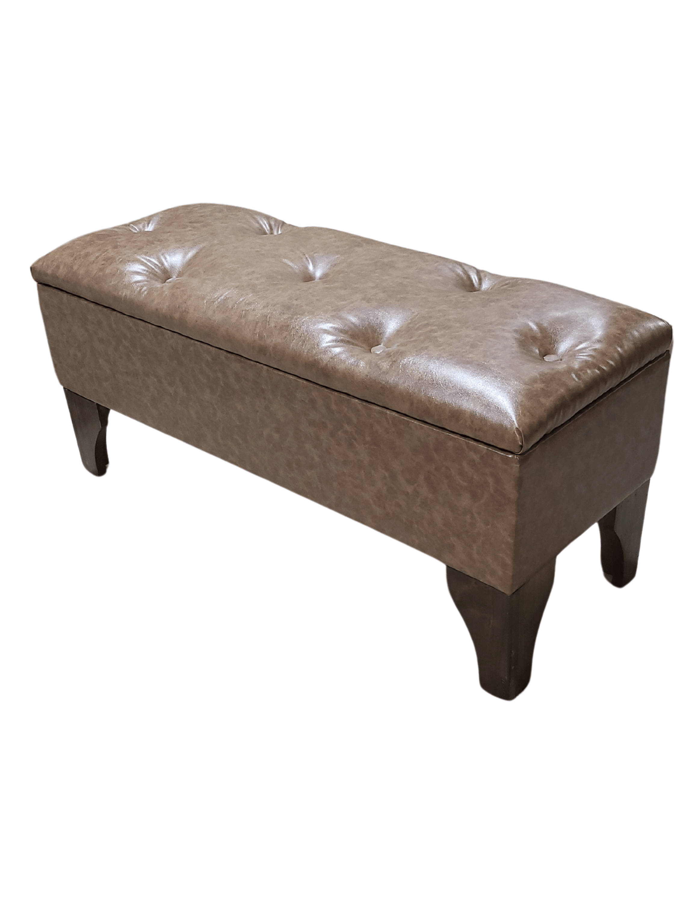 Baúl Botone Miel Marmoleado Eco Cuero Rimar 105x40x45x20-3