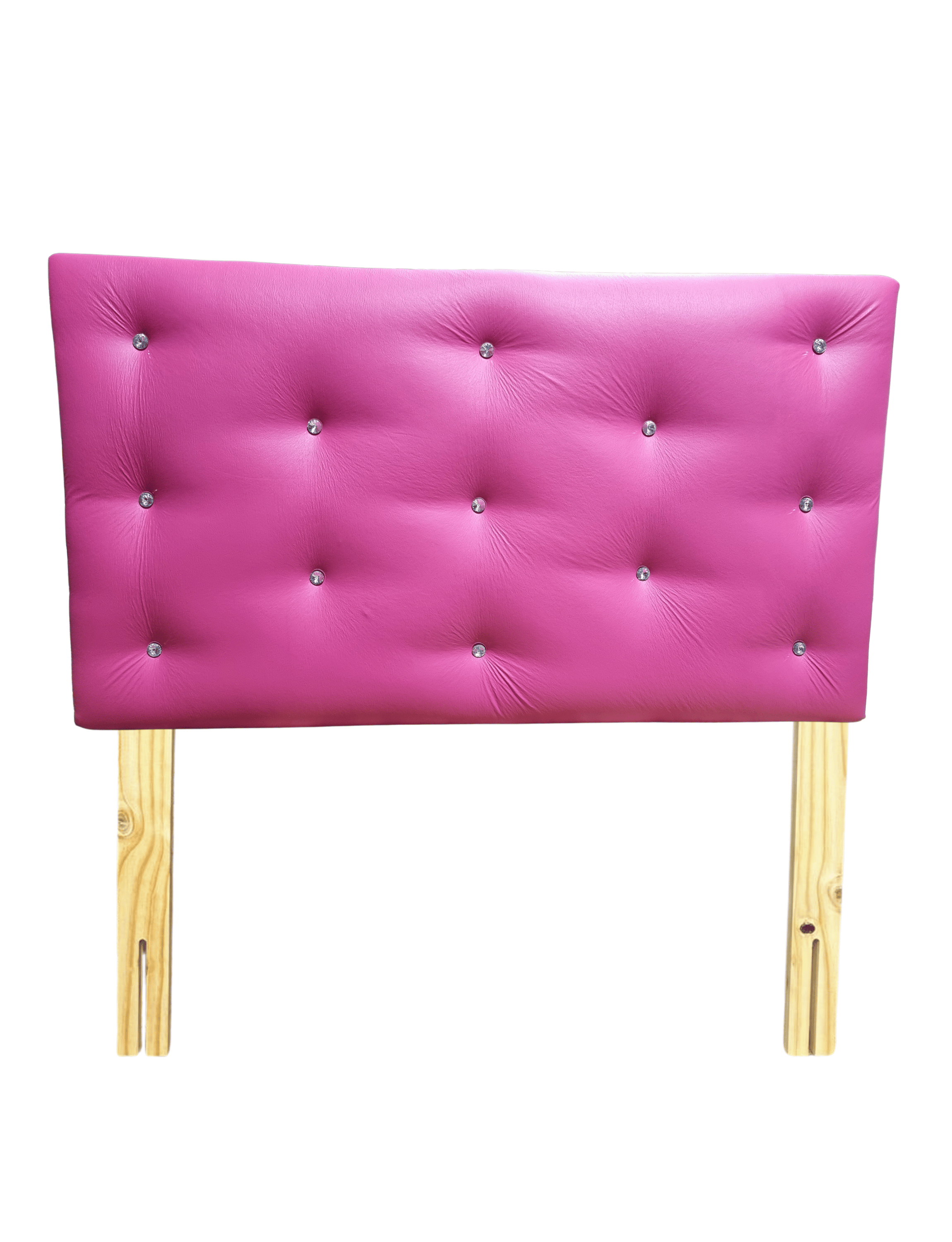 Respaldo 1.5 Plazas Botón Diamante Eco Cuero Muebles Rimar-4