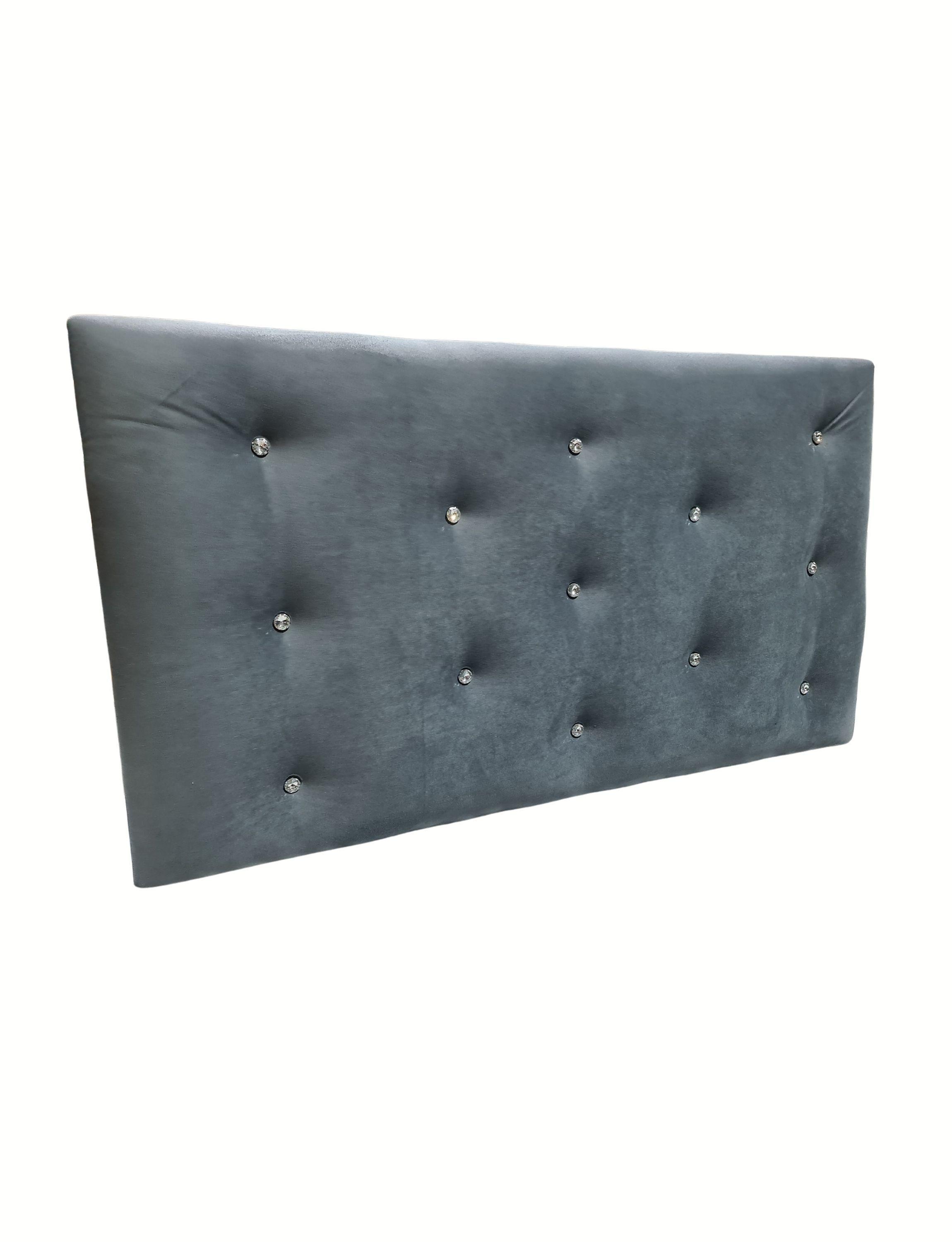 Respaldo 1.5 P Boton Diamante Gris Felpa Muebles Rimar-2