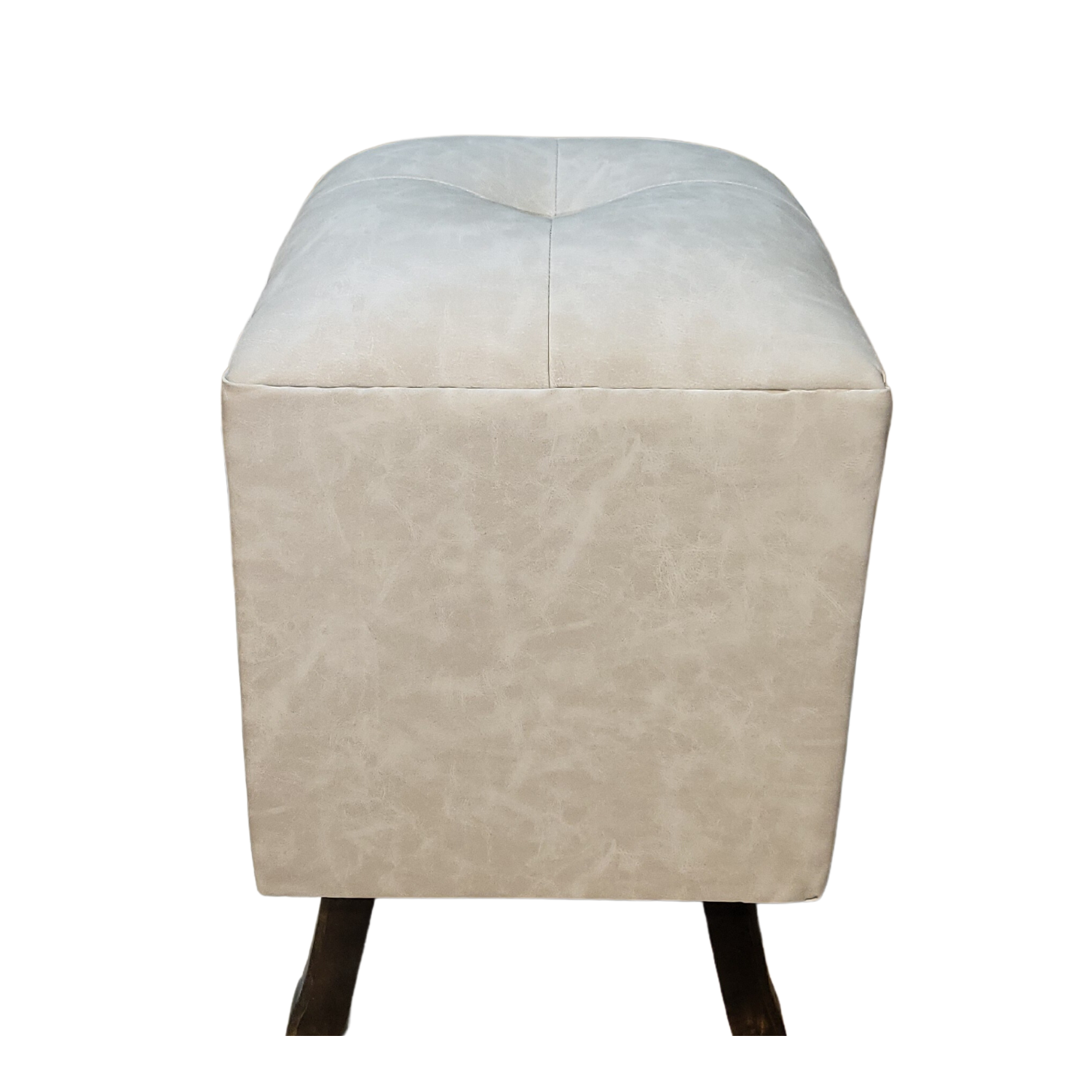 Pouf Beige Eco Cuero 35x35x60 Muebles Rimar-4