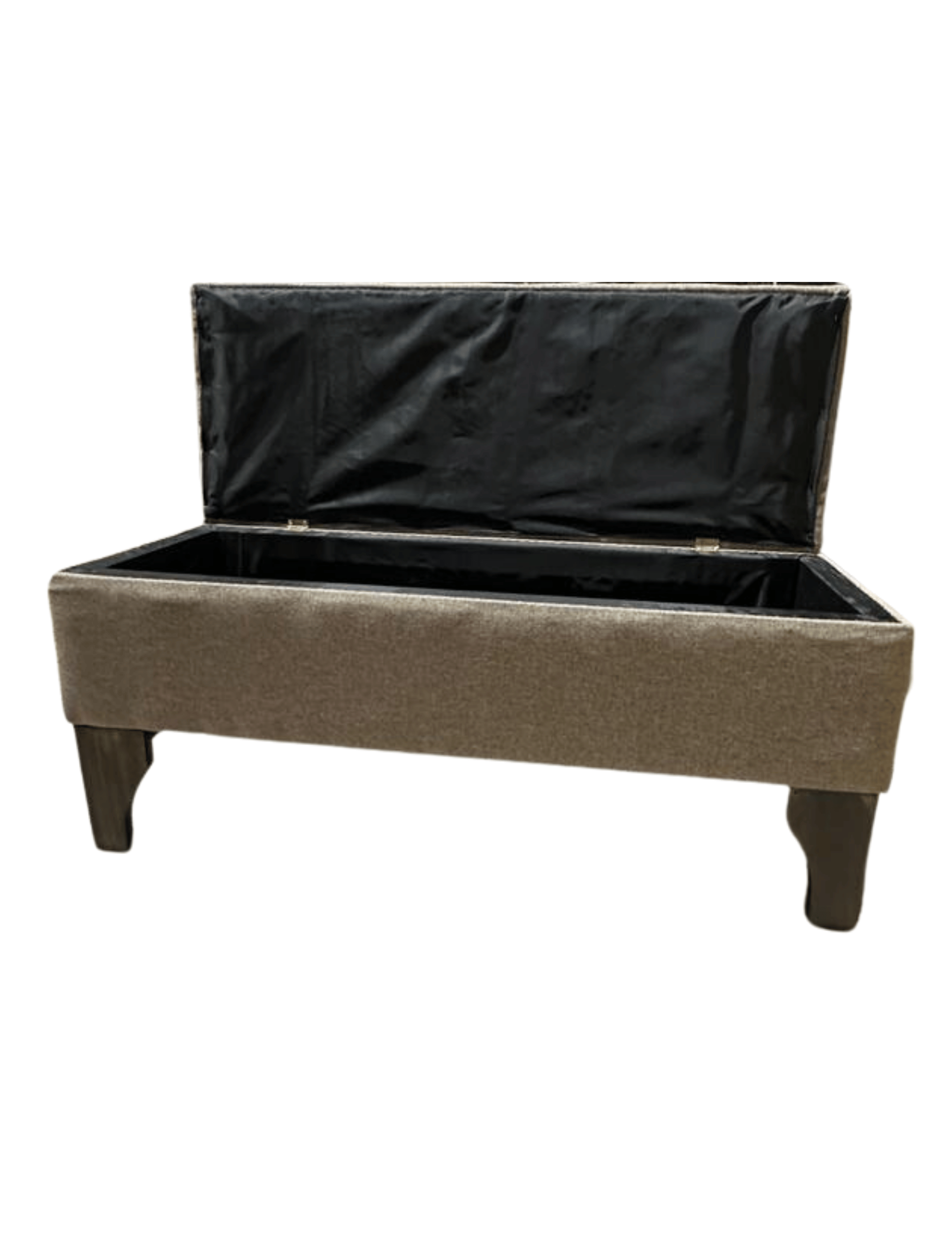 Banqueta Baúl Botón Chocolate Felpa Rimar 105x40x45x20-5