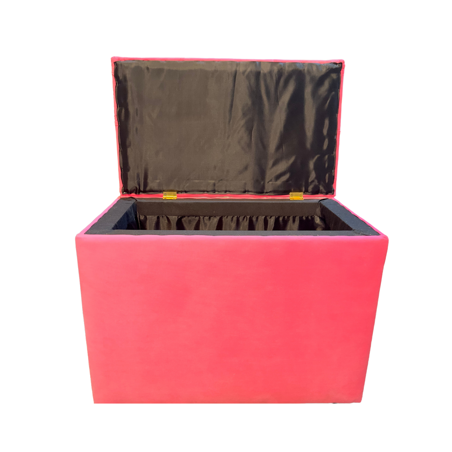 Banqueta Baul Capitoné Rosado Felpa Diamante -5