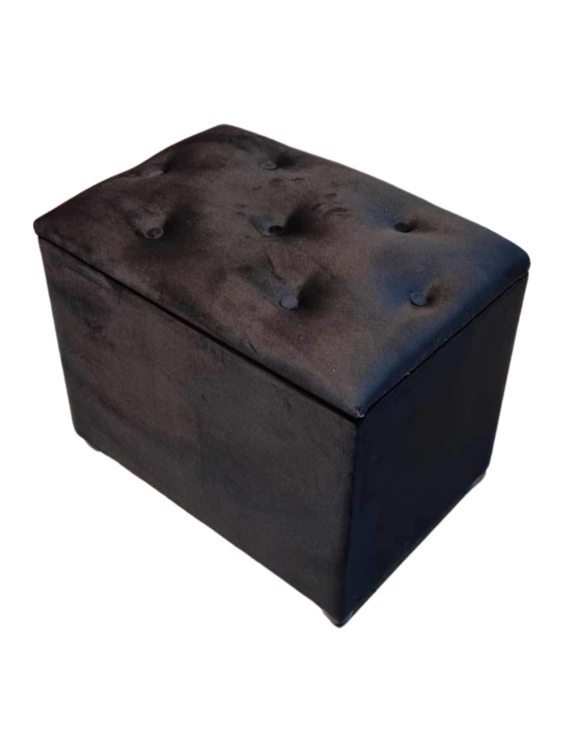 Baúl Botone Negro Felpa 60x35x50 Muebles Rimar-2