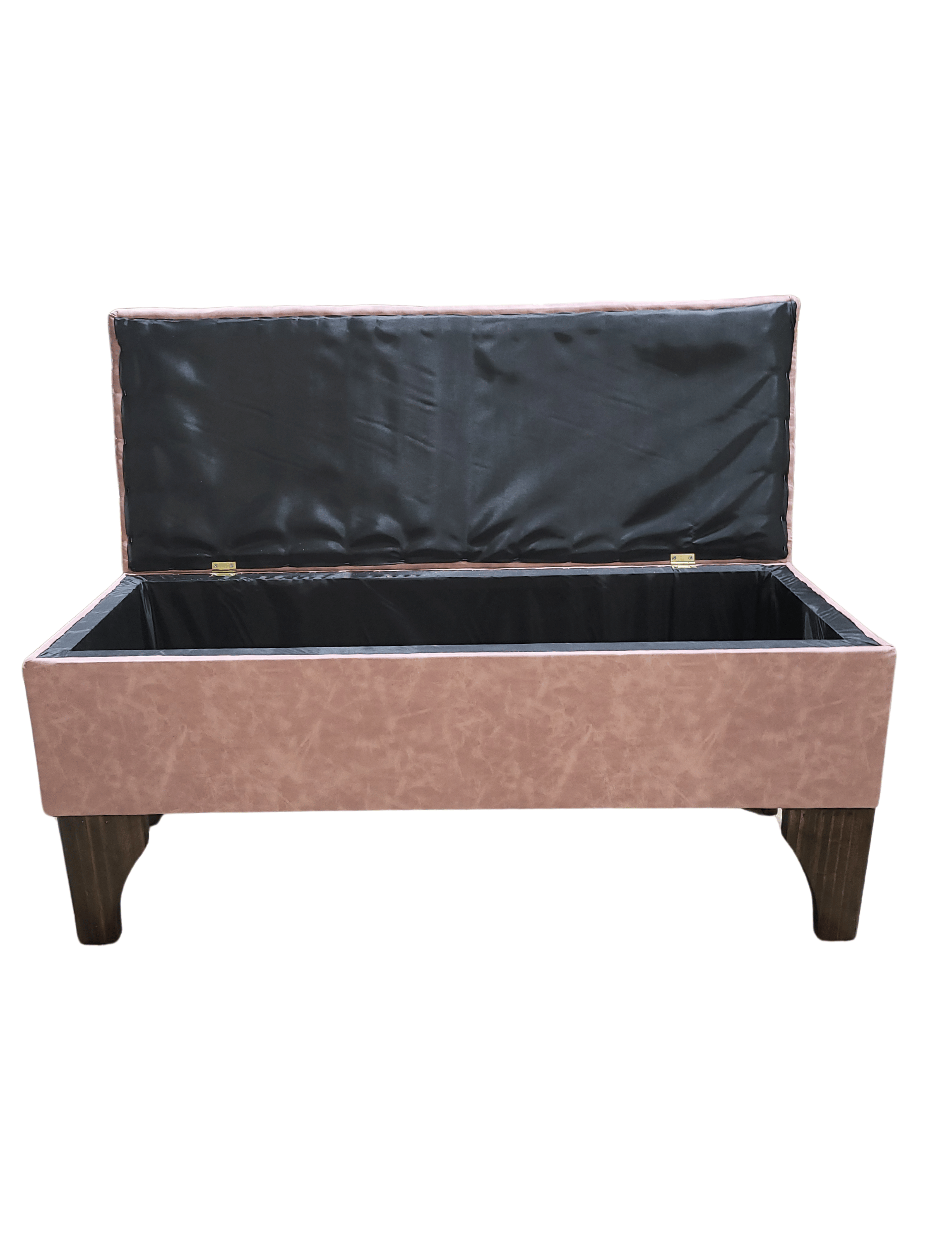 Baúl Botone Palo Rosa Eco Cuero Rimar 105x40x45x20-6