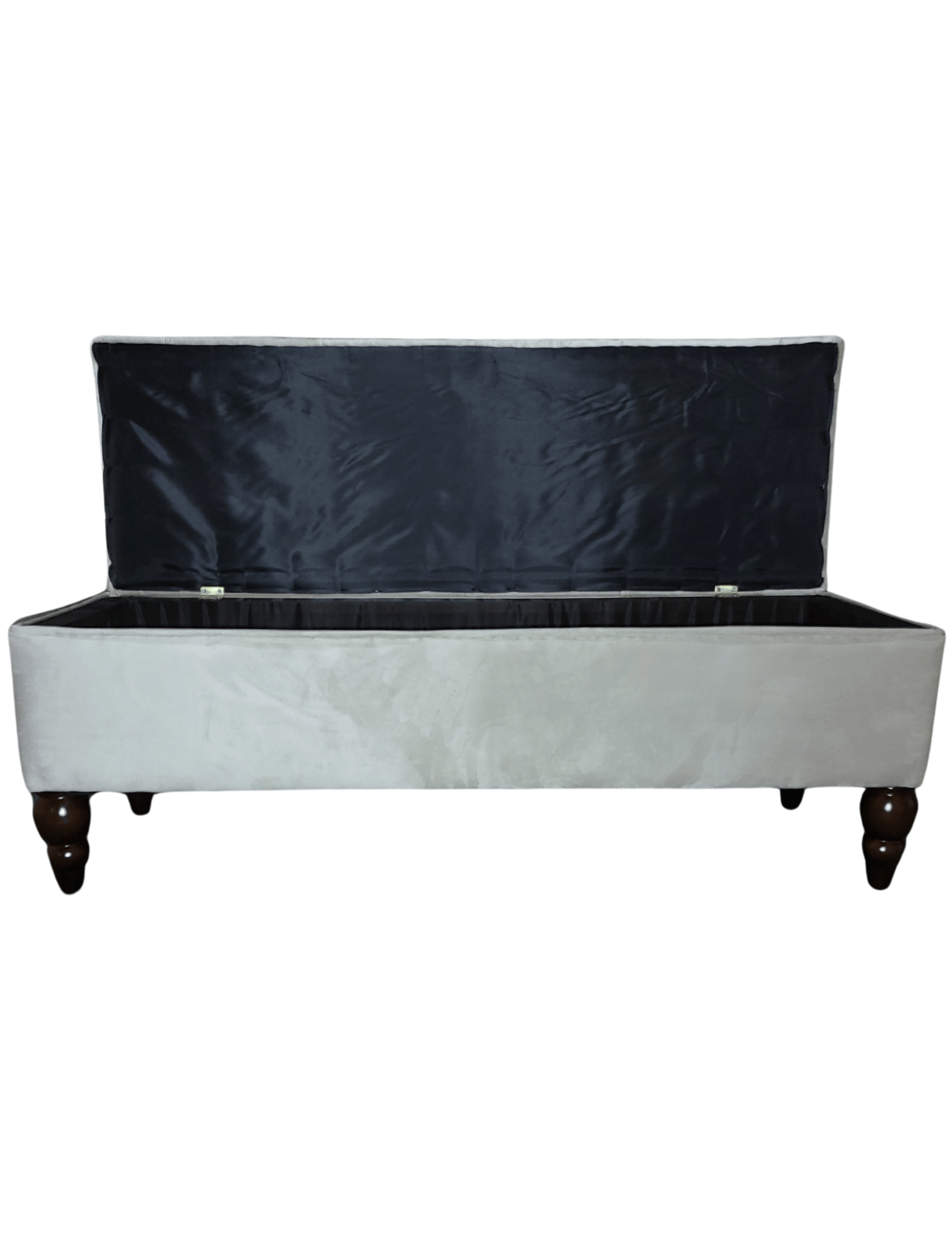 Banqueta Baul Capitoné Reina Crudo Felpa Botón Diamante 120x40x42x20 Rimar-6