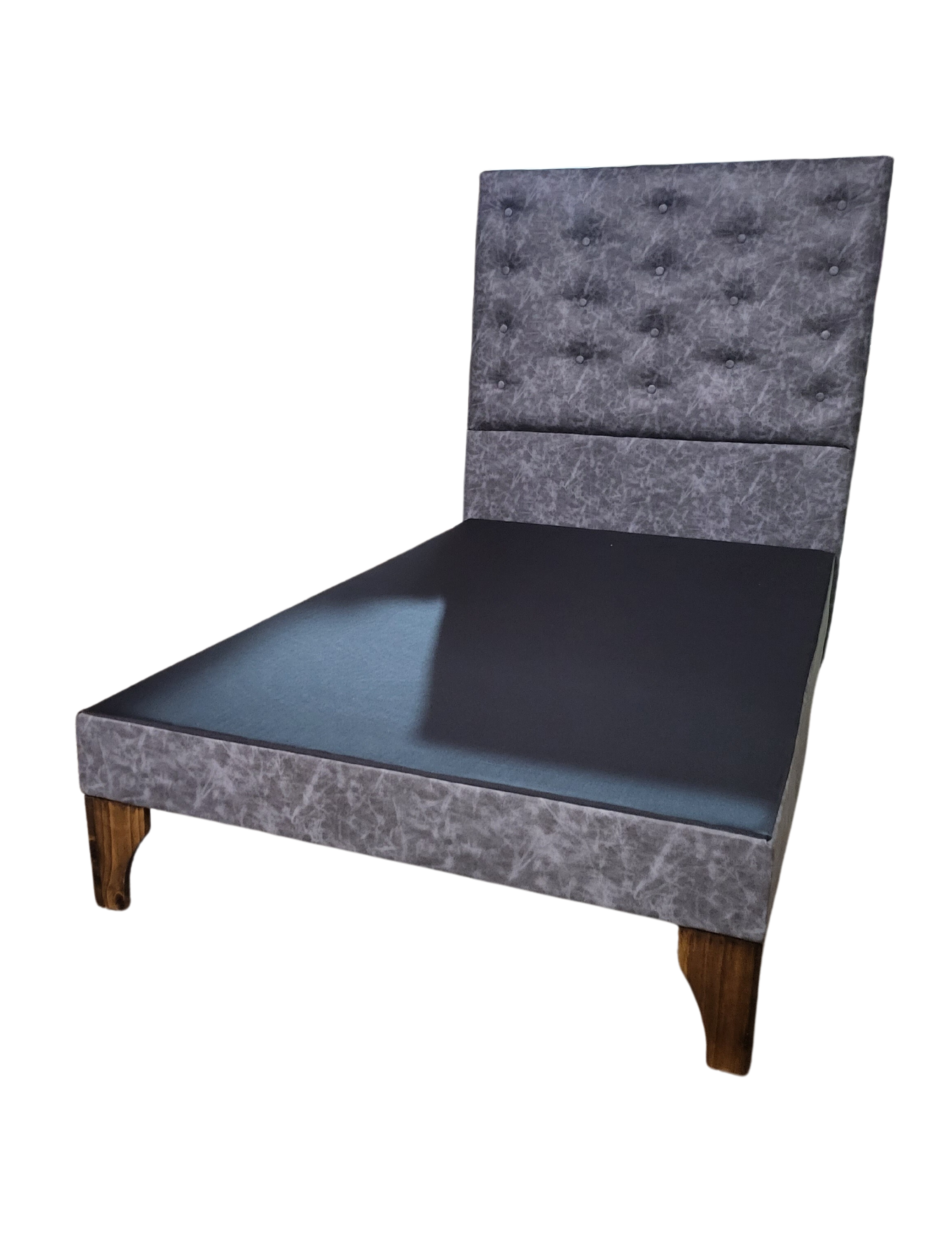 Cama Europea 1.5 Plazas + Respaldo Gris A Piso -5
