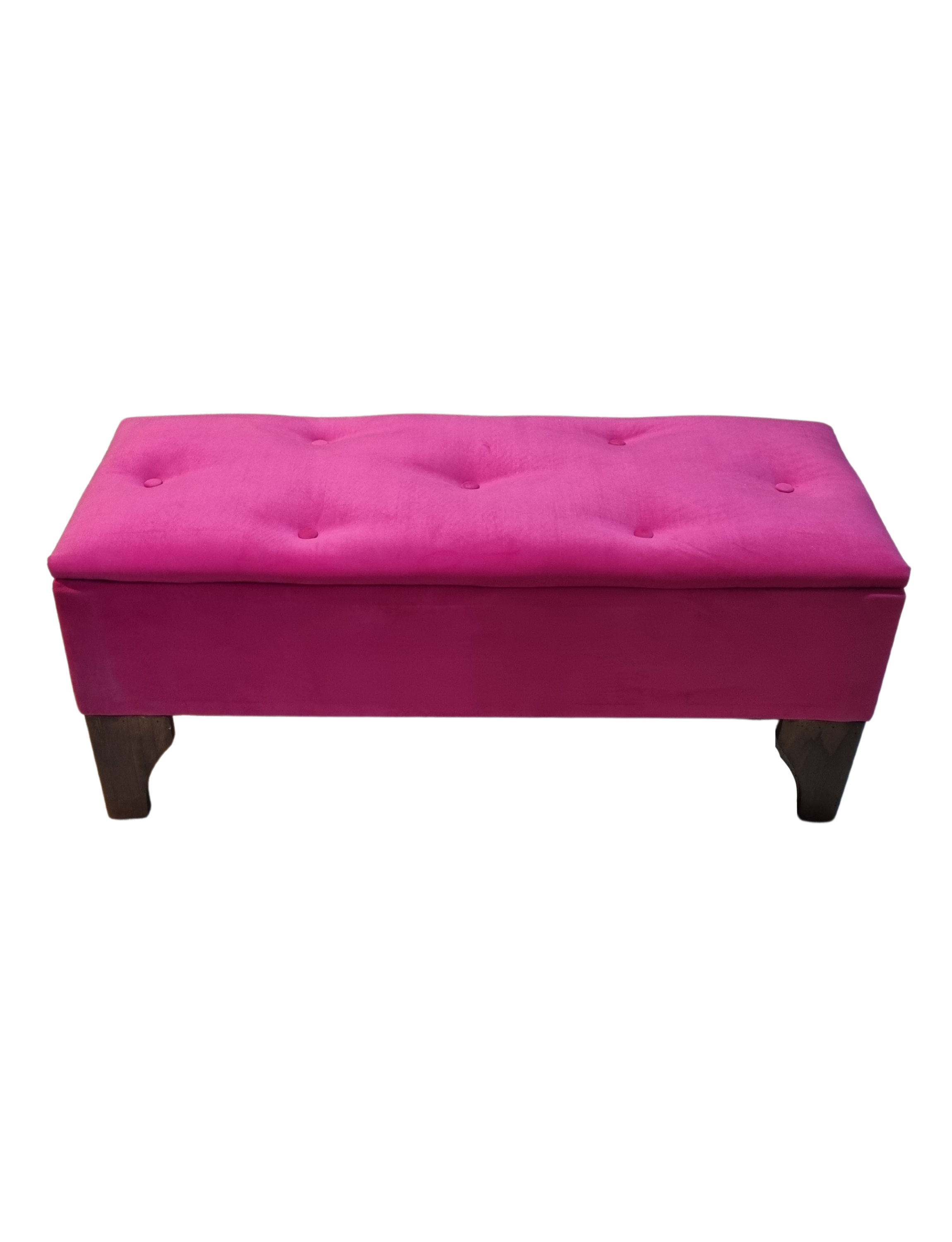 Banqueta Baúl Fucsia Felpa Muebles Rimar-4