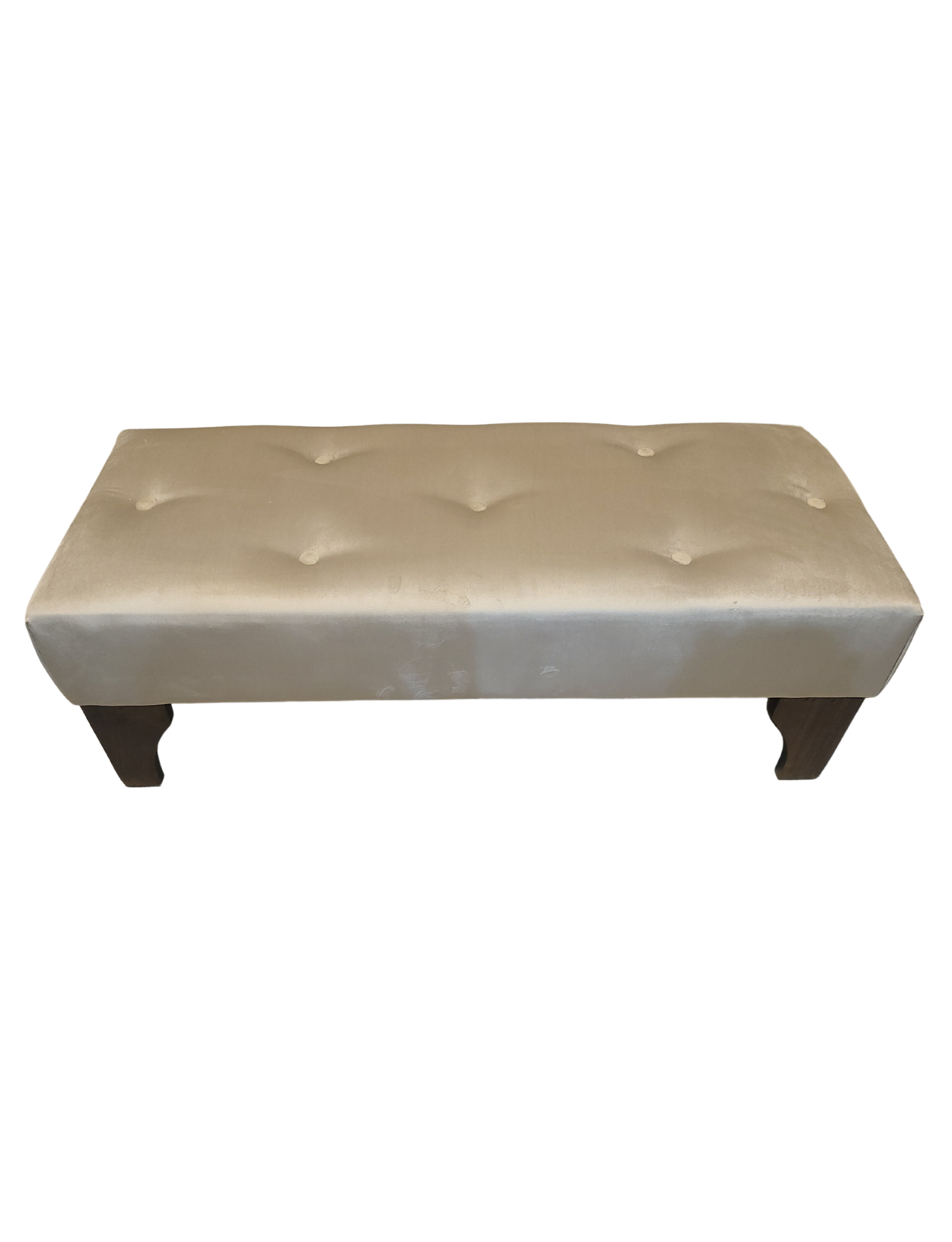 Banqueta Botone Beige Felpa Muebles Rimar-4