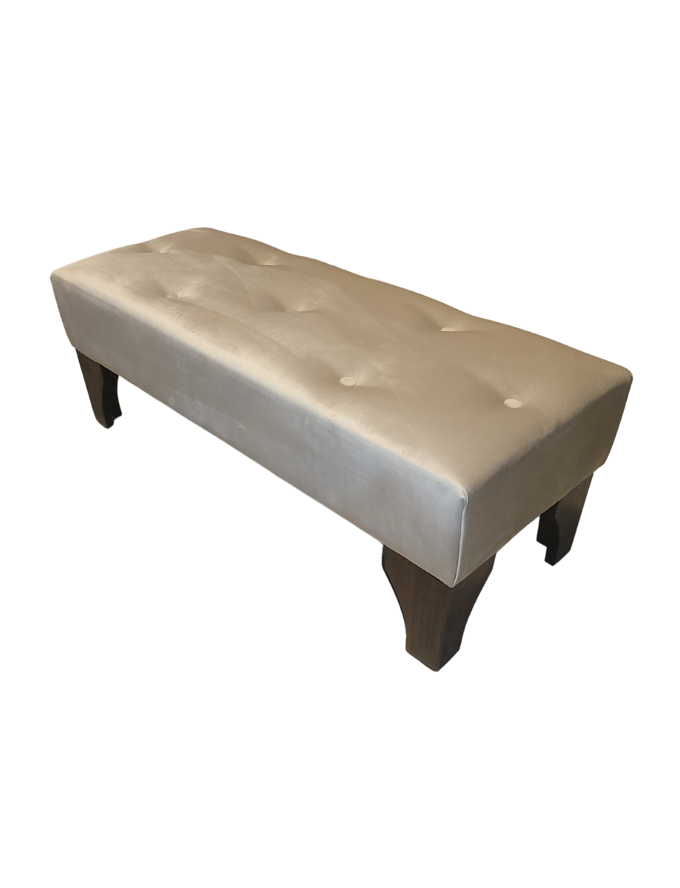 Banqueta Botone Beige Felpa Muebles Rimar-2