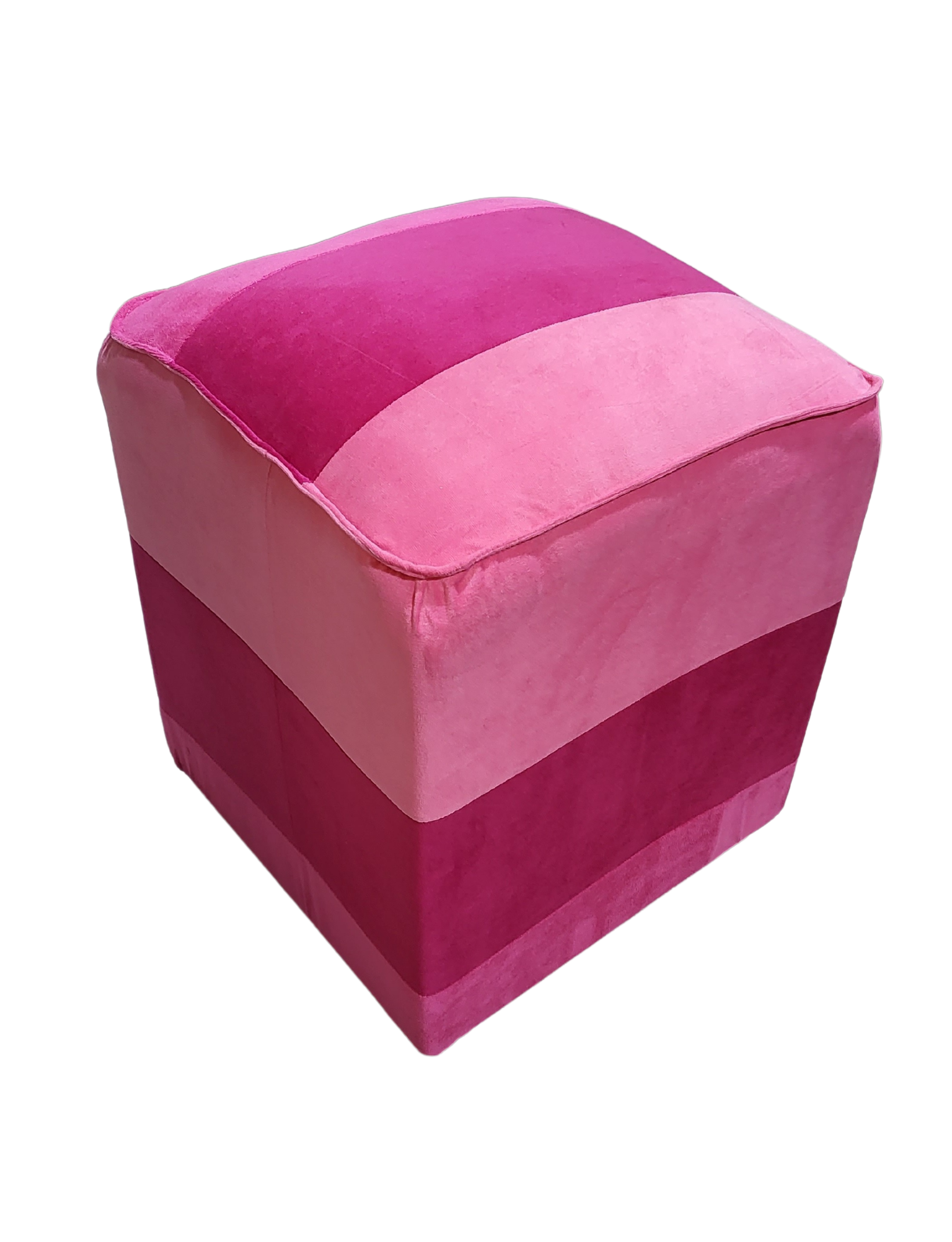 Pouf Bicolor Rosados Felpa Muebles Rimar-2
