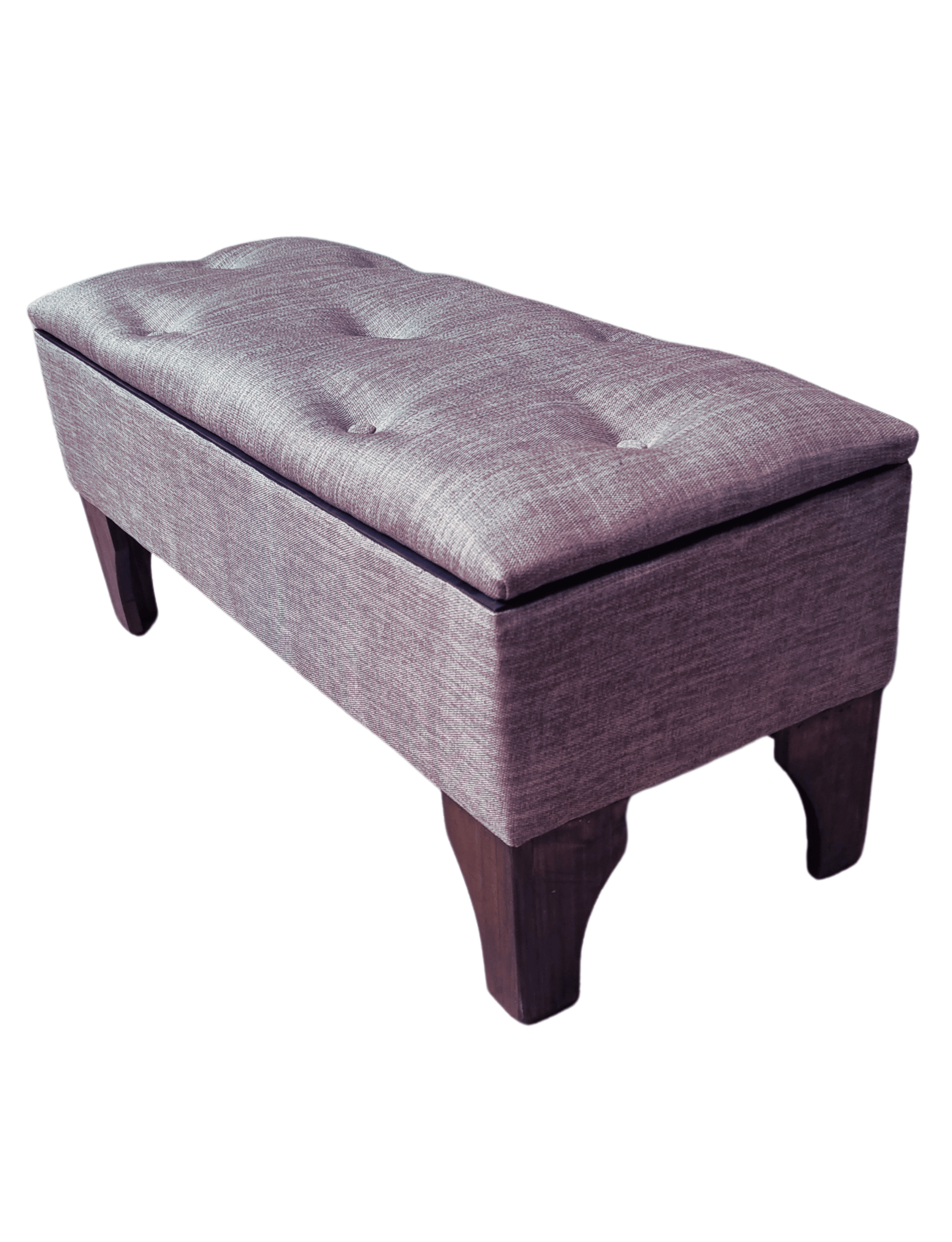 Banqueta Baúl Botone  Gris Claro Lino Muebles Rimar-2