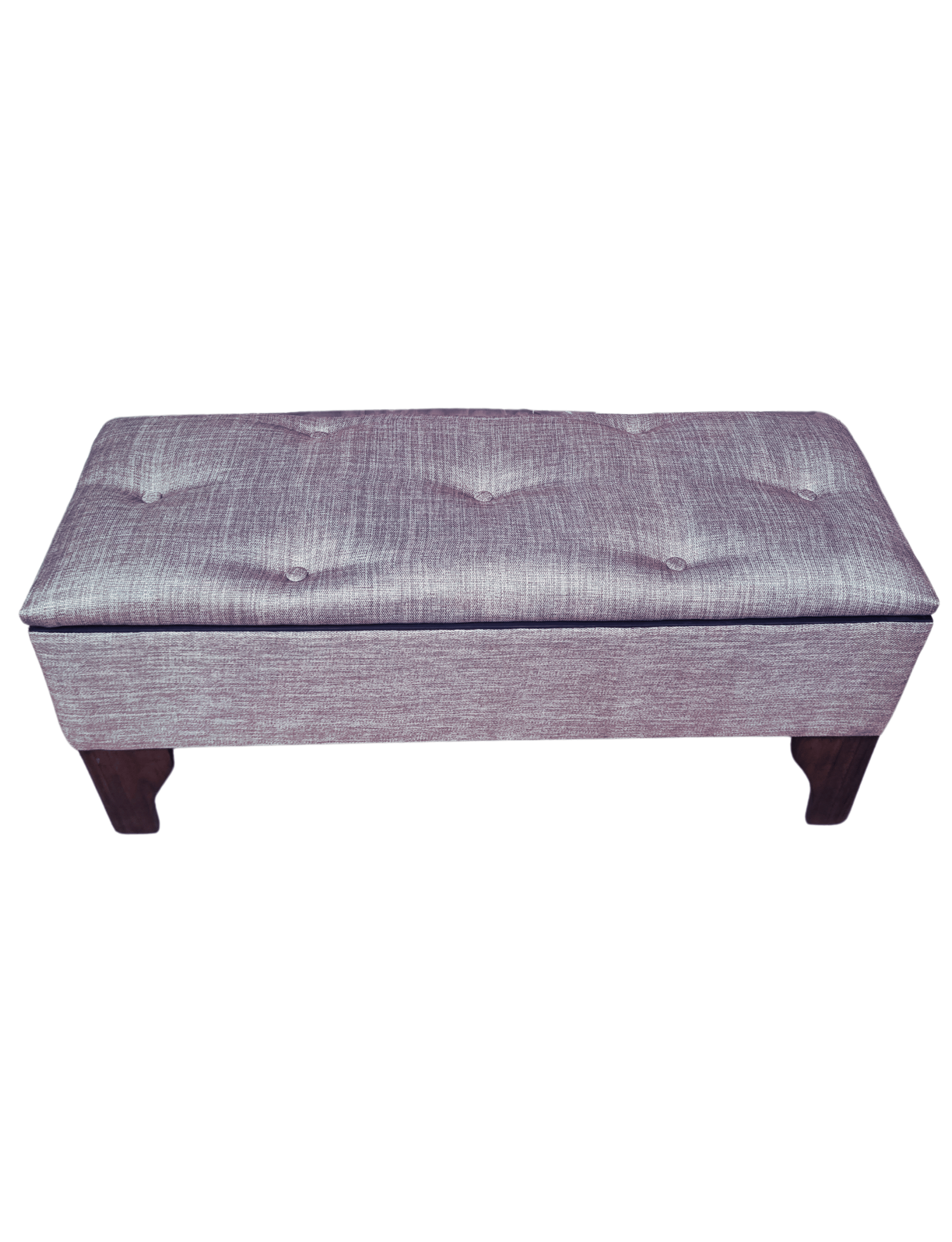 Banqueta Baúl Botone  Gris Claro Lino Muebles Rimar-3