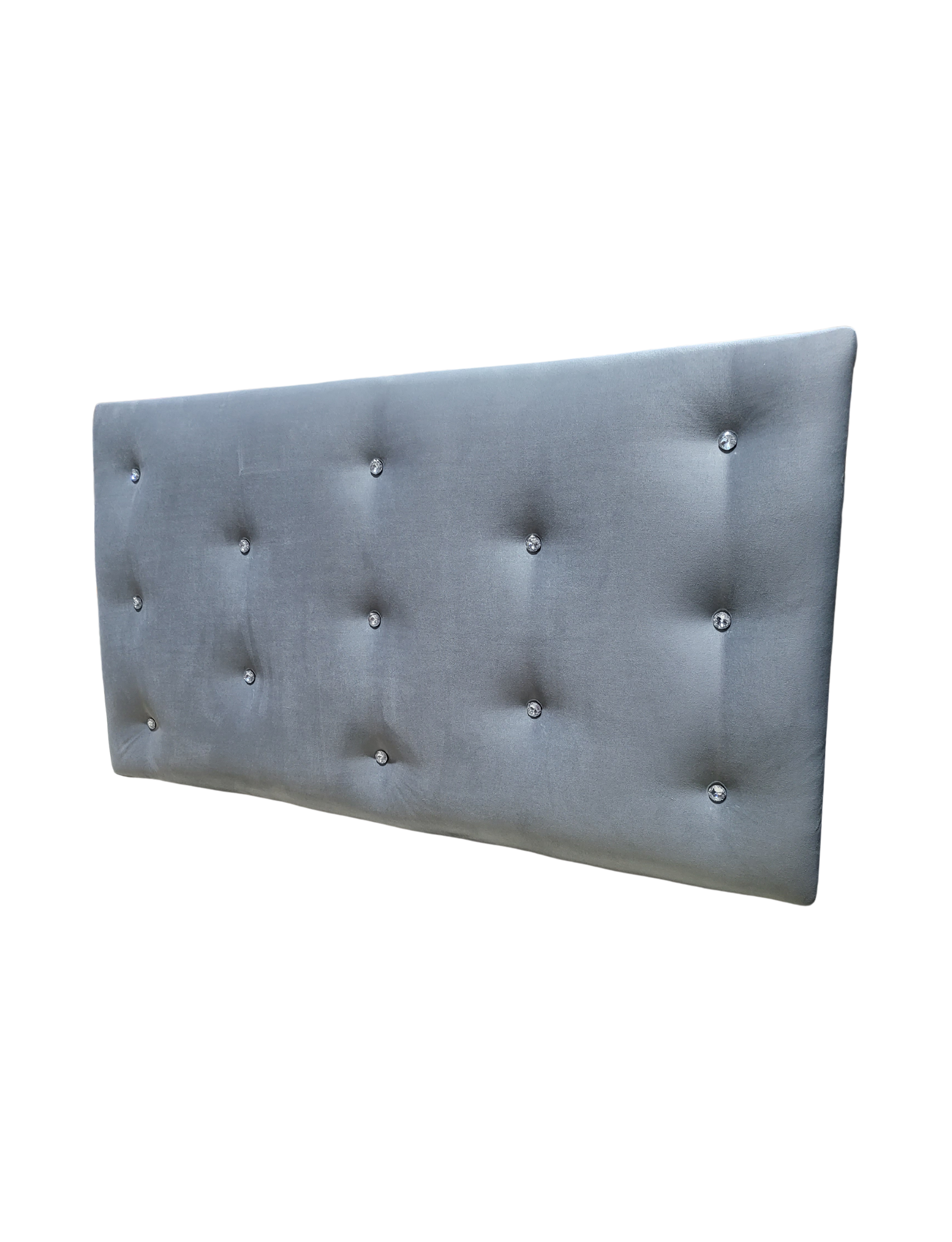 Respaldo 1.5 Plazas Botón Diamante Felpa Muebles Rimar-4