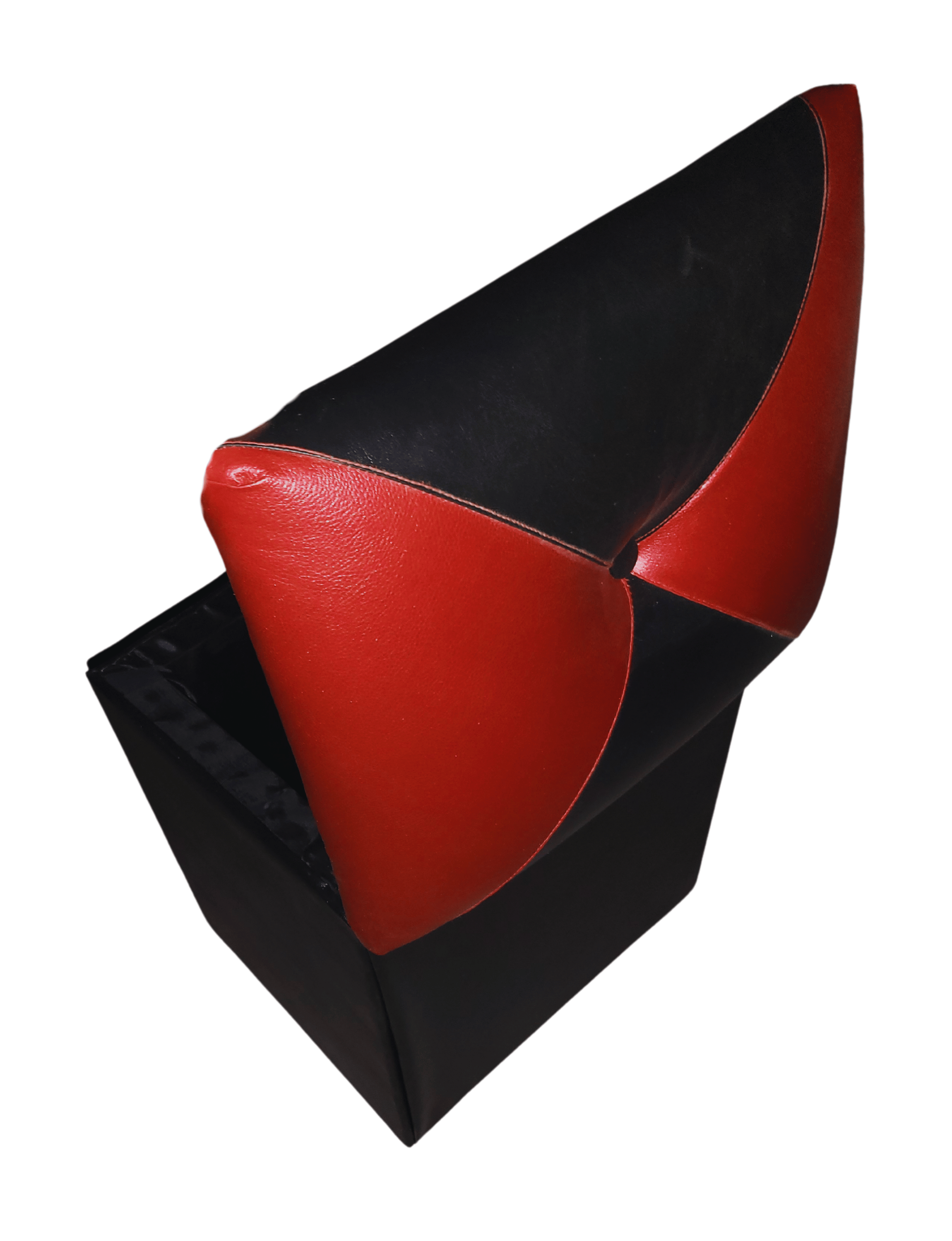 Pouf Baul Bicolor Dama Rojo Eco Cuero 40x33x50 Rimar-5
