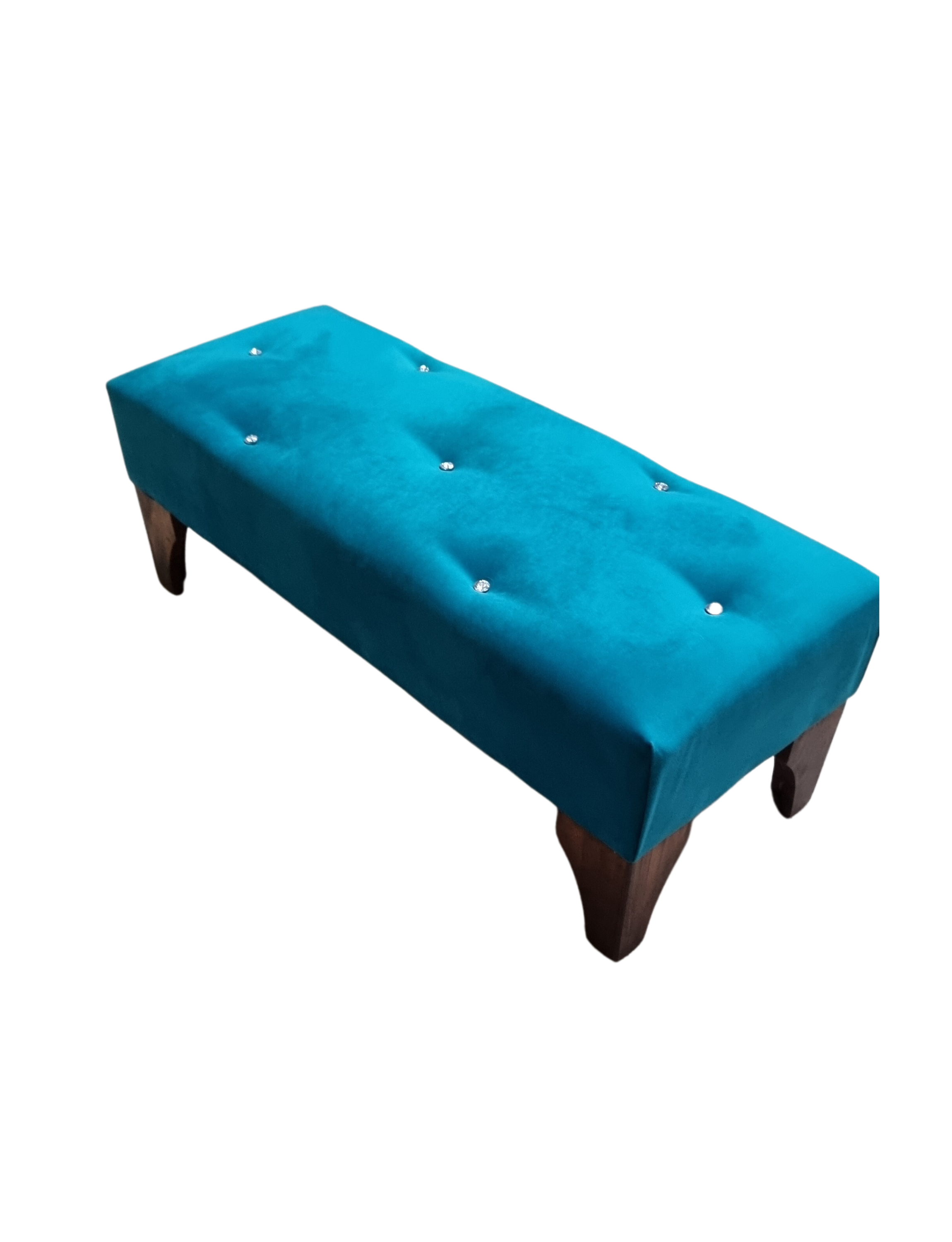 Banqueta Botone Lake Felpa Diamante Muebles Rimar-4