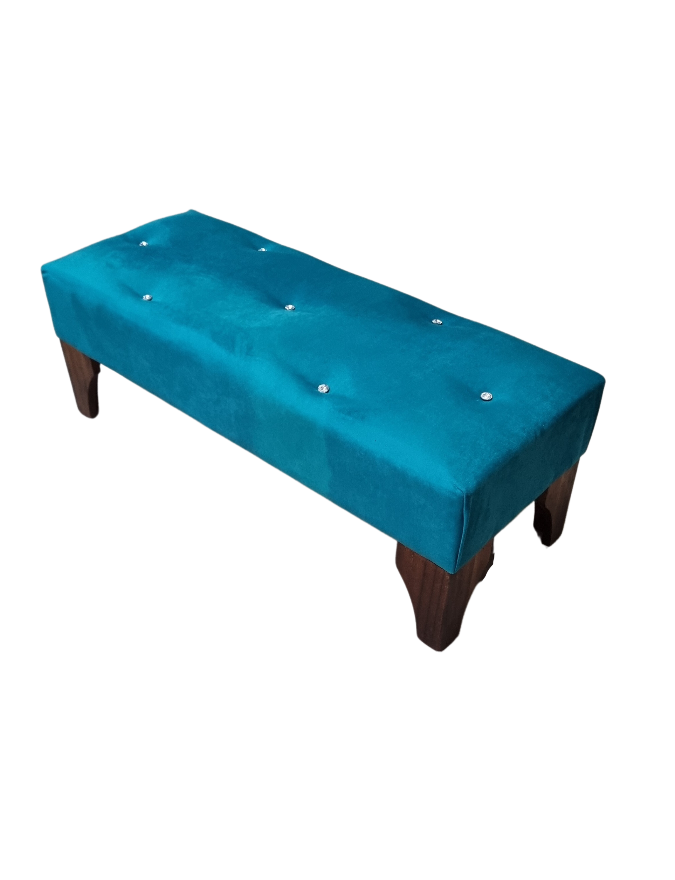 Banqueta Botone Lake Felpa Diamante Muebles Rimar-3