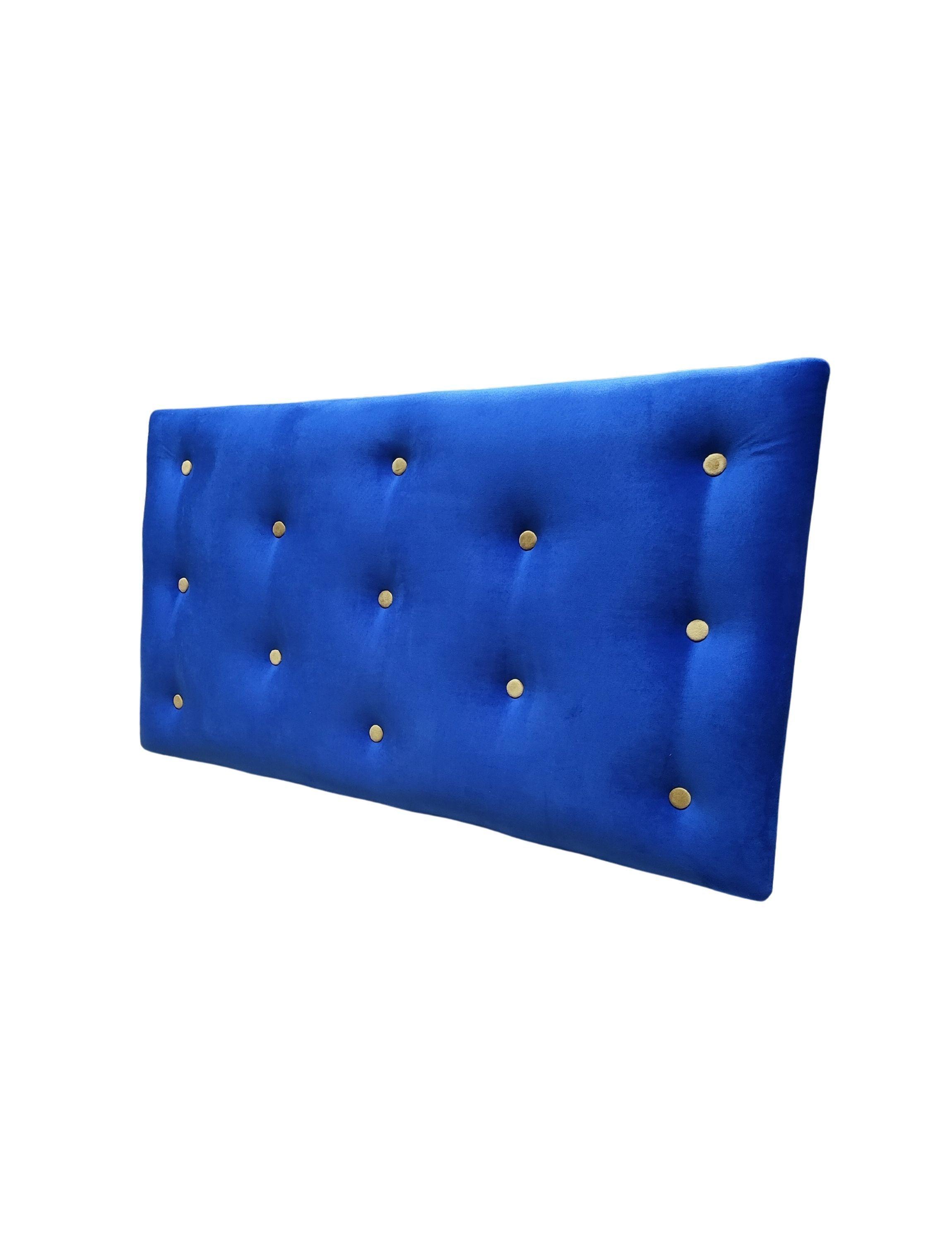 RESPALDO 1.5 PLAZAS AZUL BOTON BEIGE FELPA -3