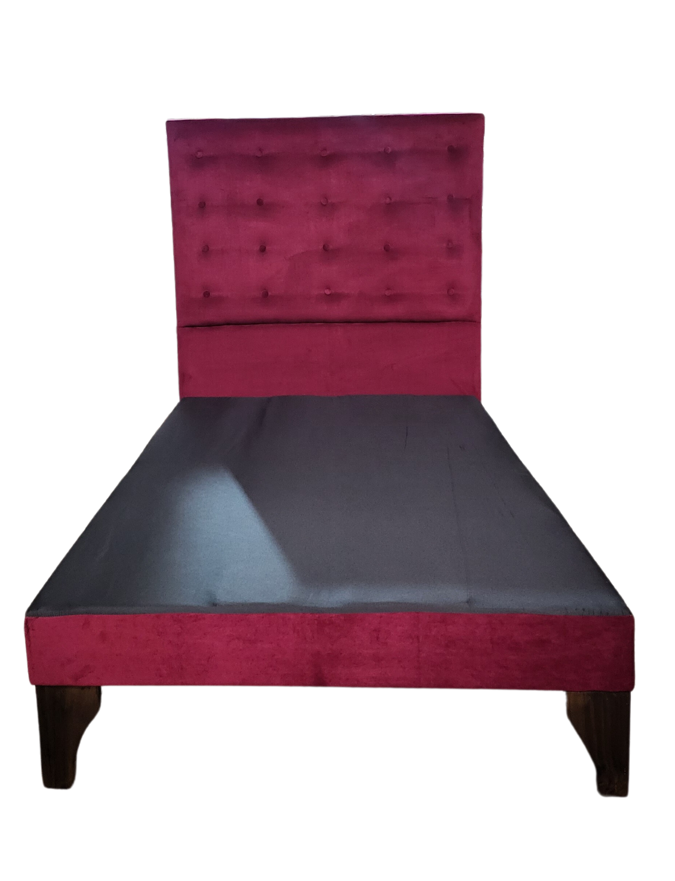 Cama Europea 1.5 Plazas + Respaldo Burdeo A Piso + Colchón Resorte-4