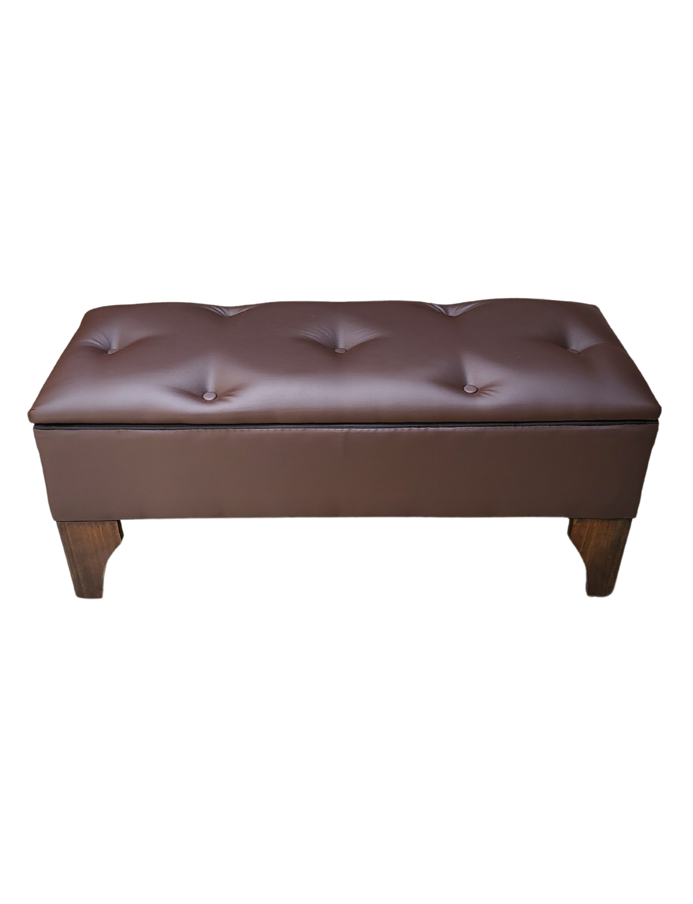 Banqueta  Baúl Botone Chocolate Eco Cuero Rimar-2