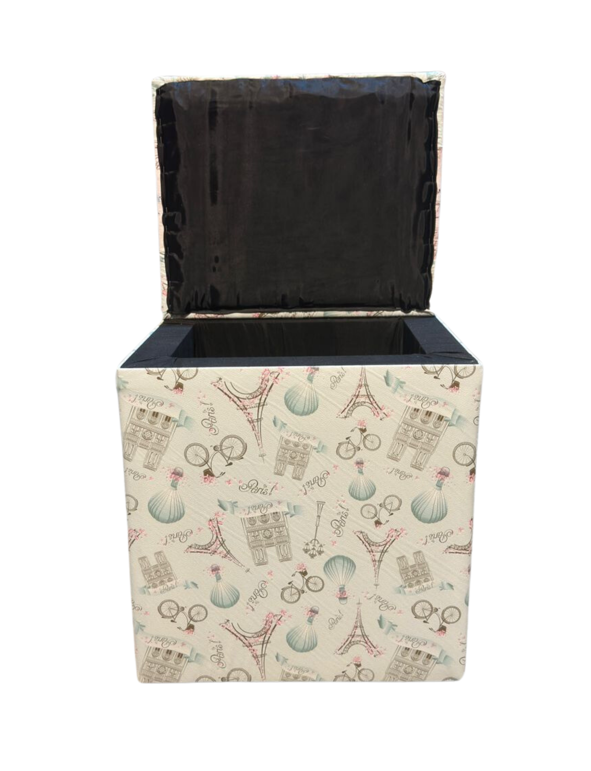 Pouf Baul Paris Pink Eco Cuero 40x33x50 Rimar-4