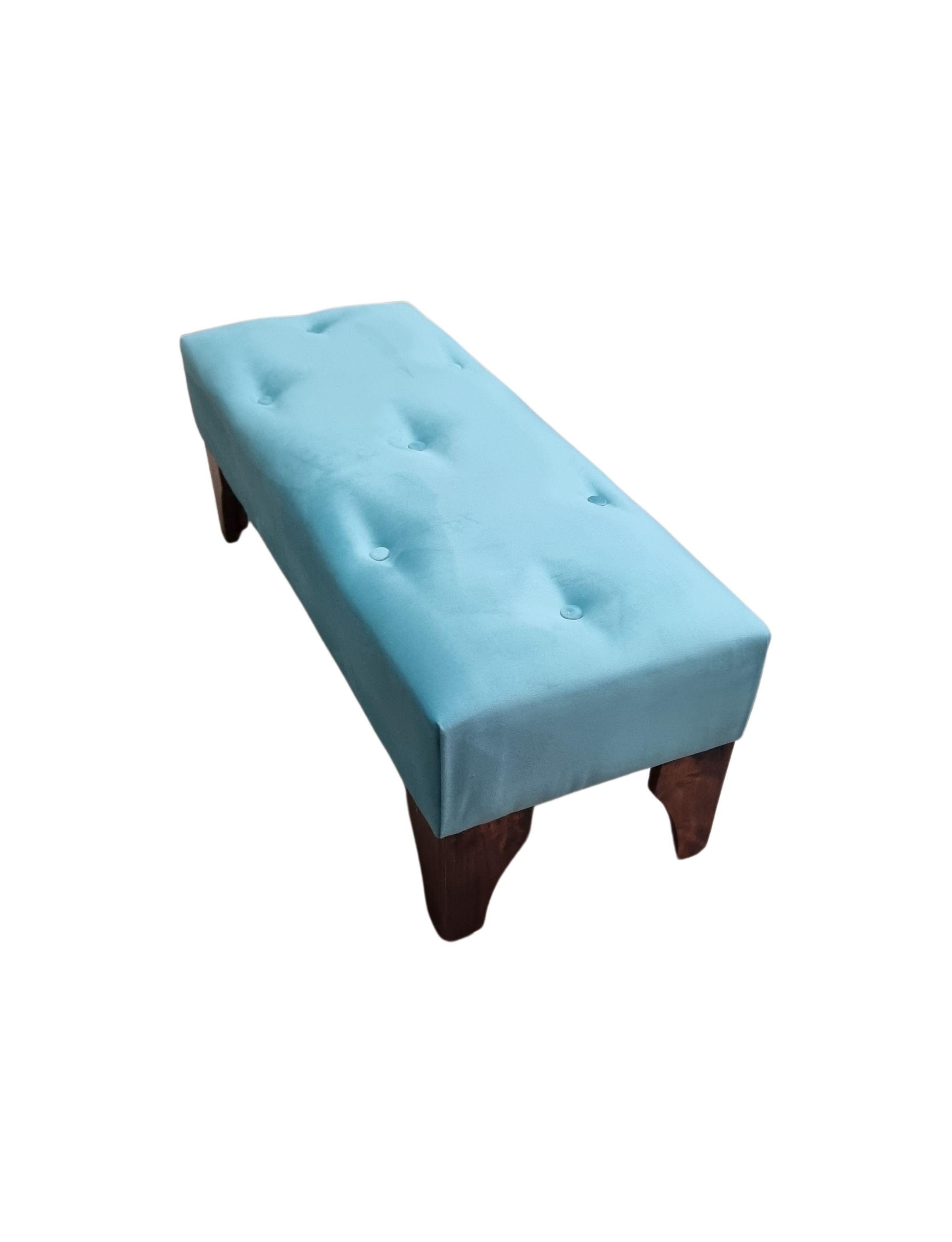 BANQUETA TURQUESA FELPA MUEBLES RIMAR-2