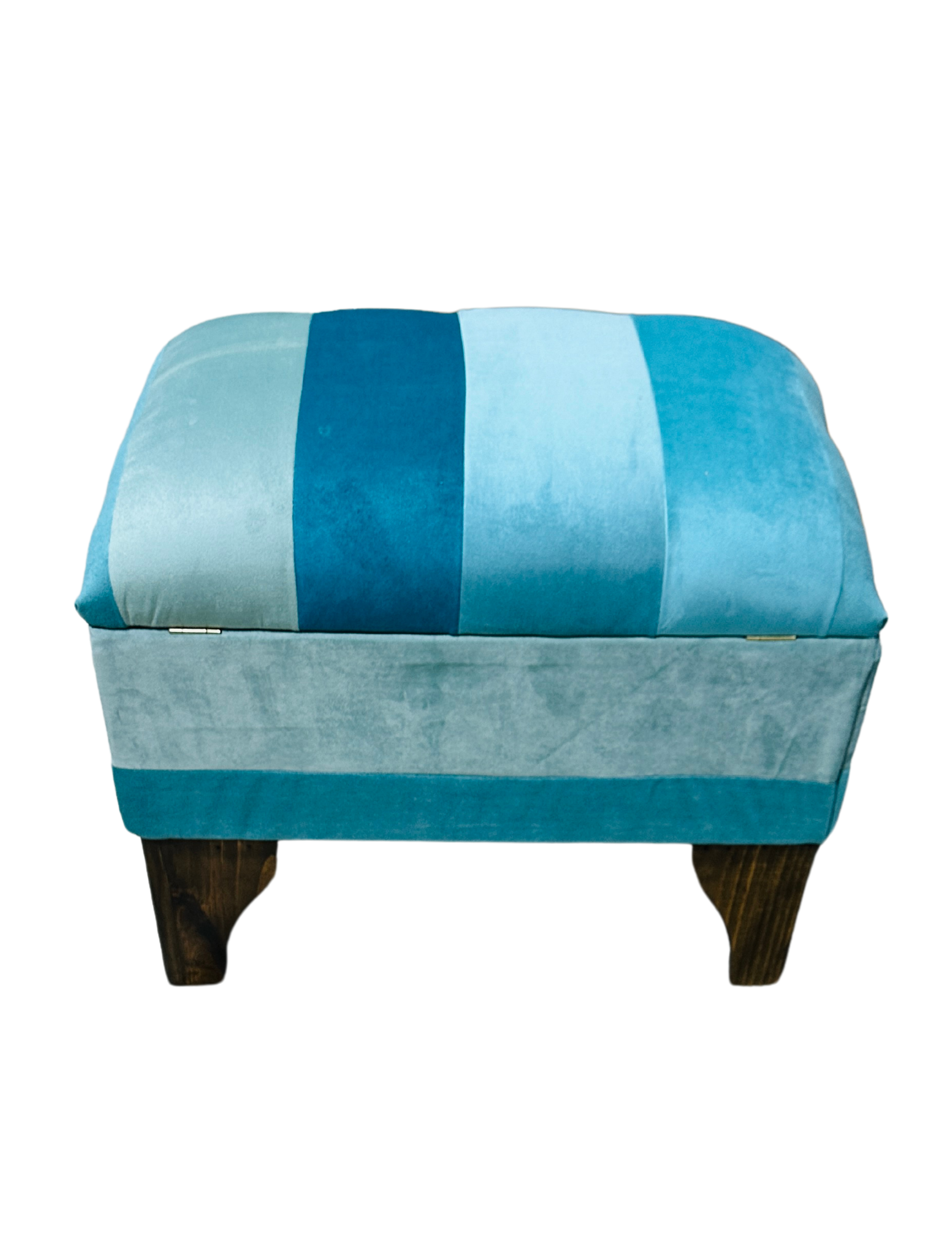 Banqueta Baúl Bicolor Tur Felpa 60x40x45x20 Rimar-4