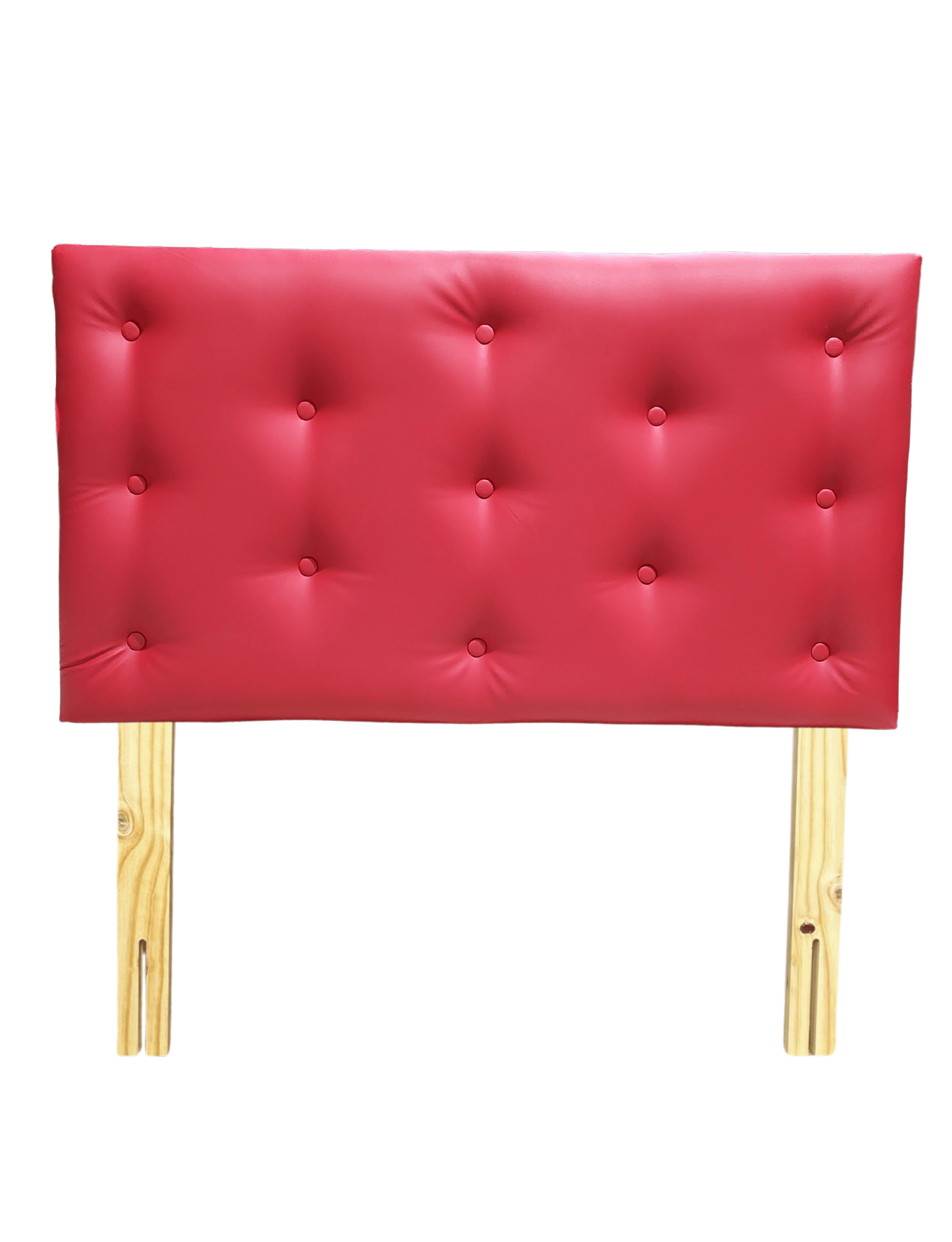 Respaldo 1.5 Plazas Botone Rojo Eco Cuero Muebles Rimar-4