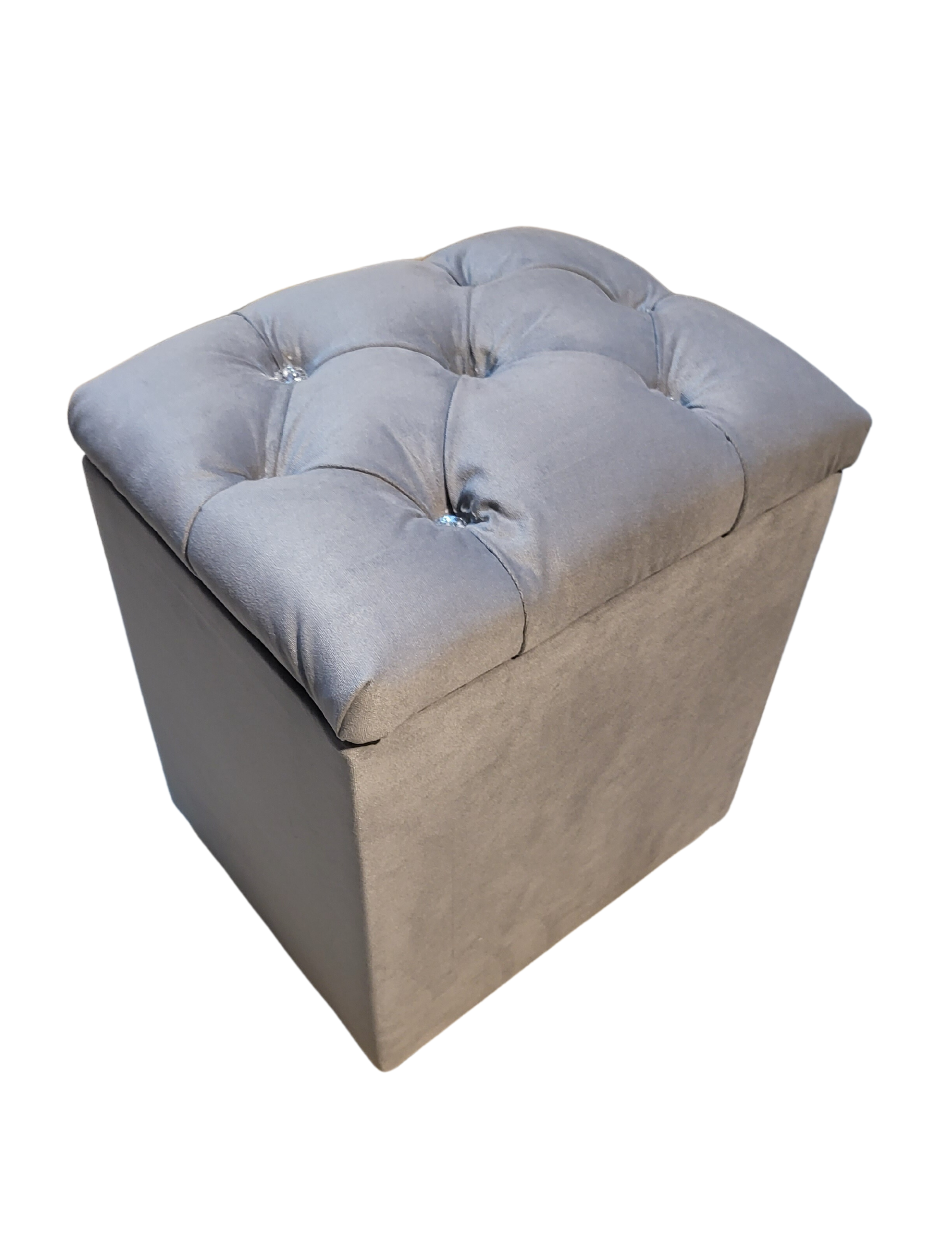 Pouf Baul Capitoné Gris Diamante -7