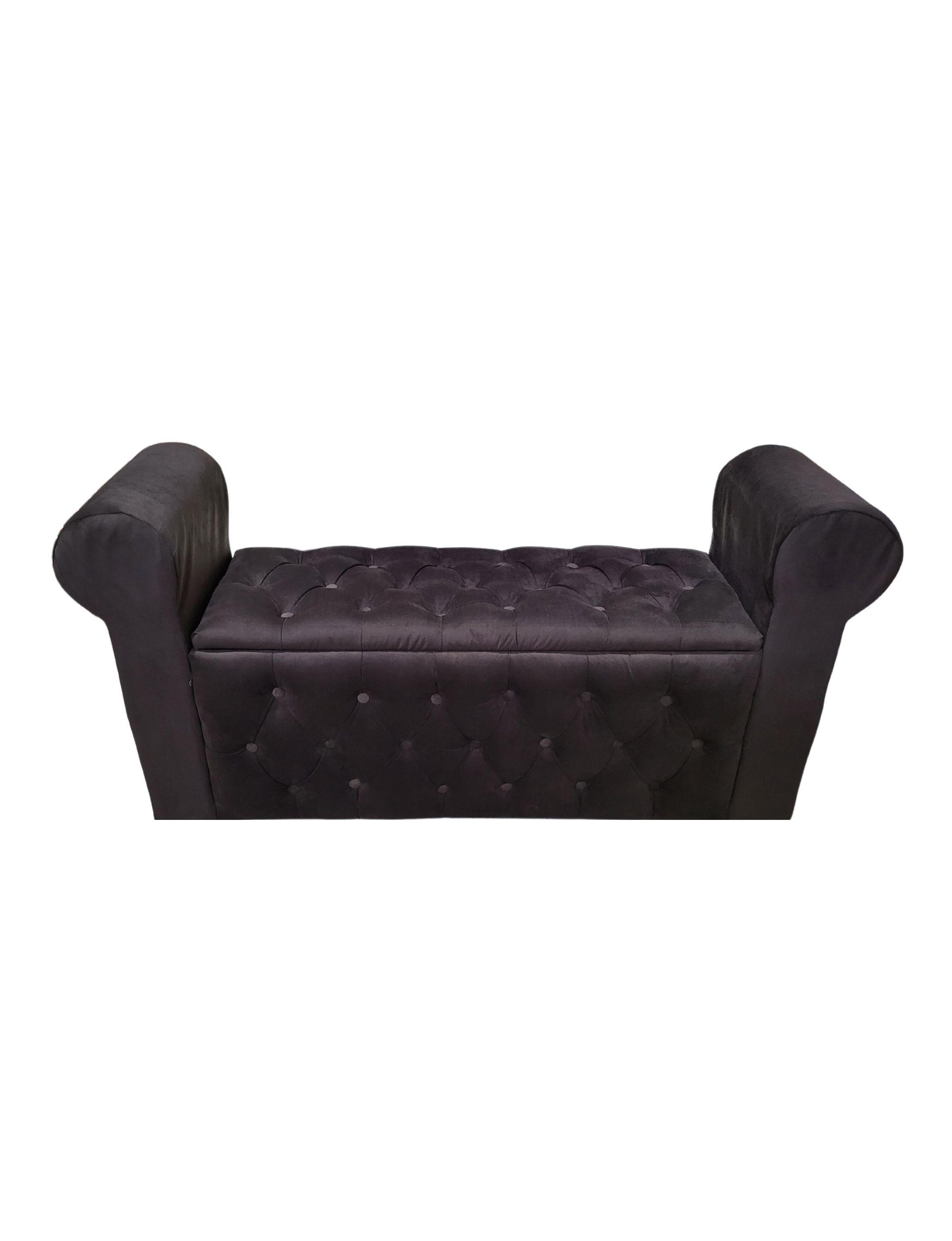 BANQUETA BAUL CON BRAZO CHOCOLATE FELPA -4