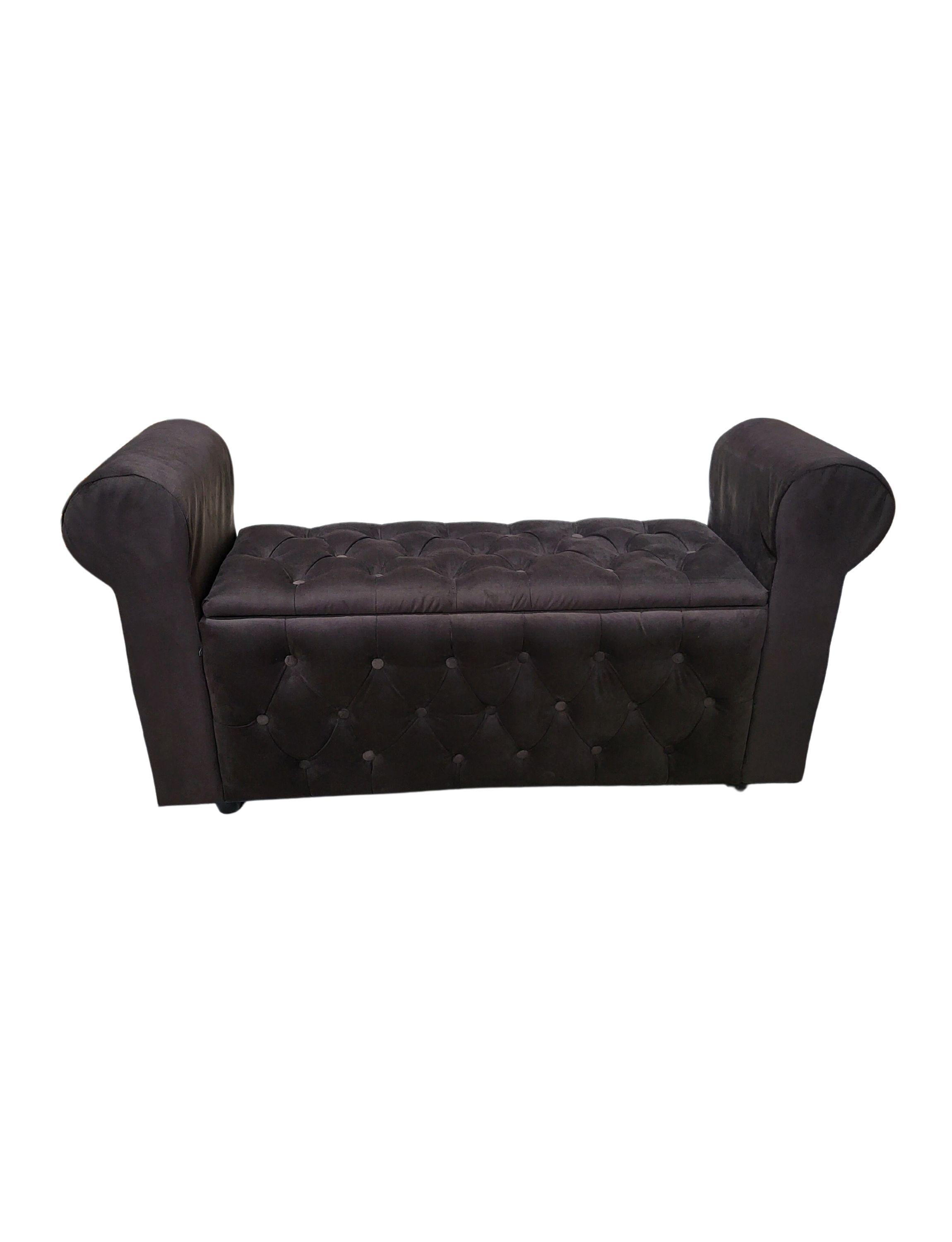 BANQUETA BAUL CON BRAZO CHOCOLATE FELPA -7