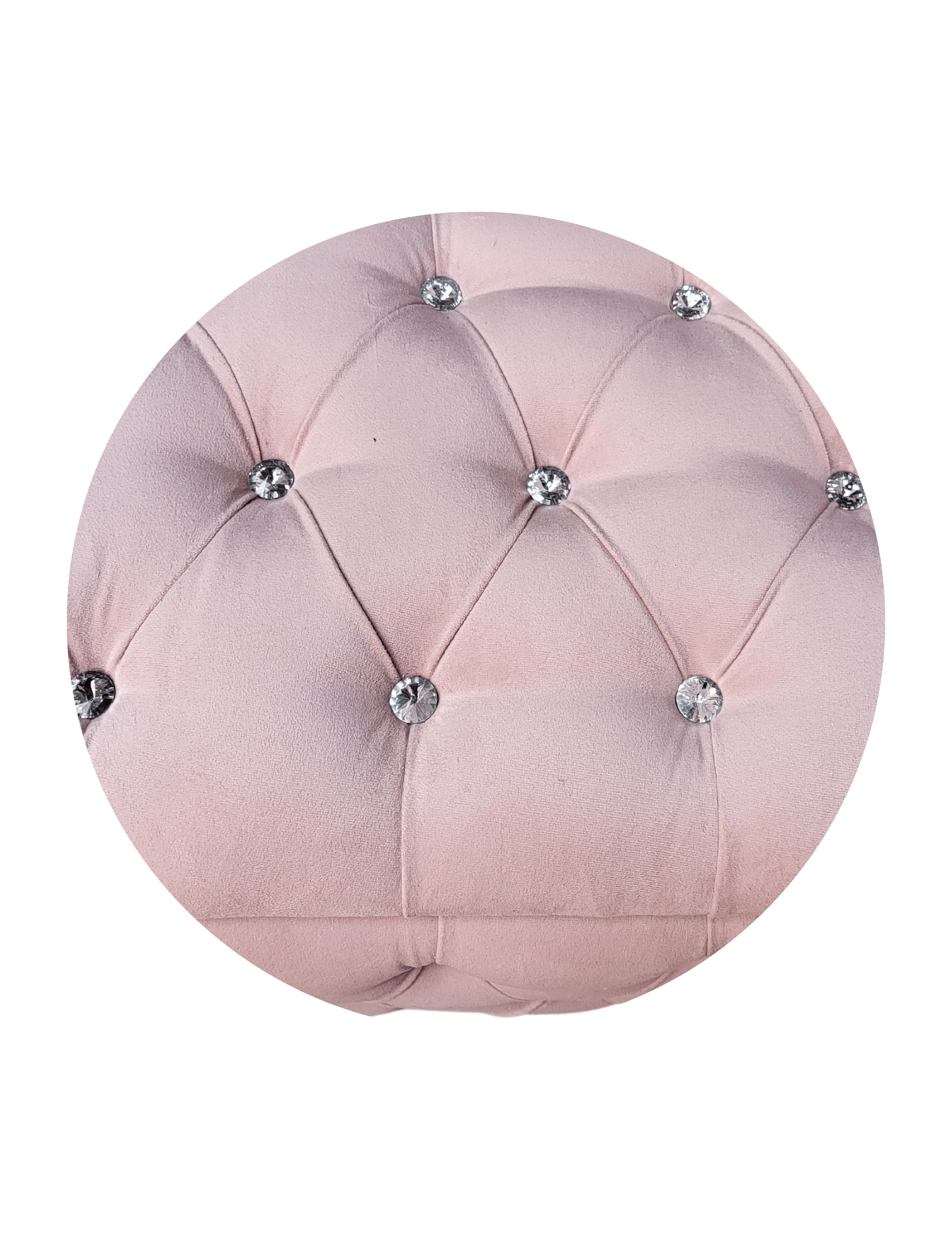 BANQUETA BAUL CON BRAZOS FELPA ROSA PASTEL BOTON DIAMANTE -4