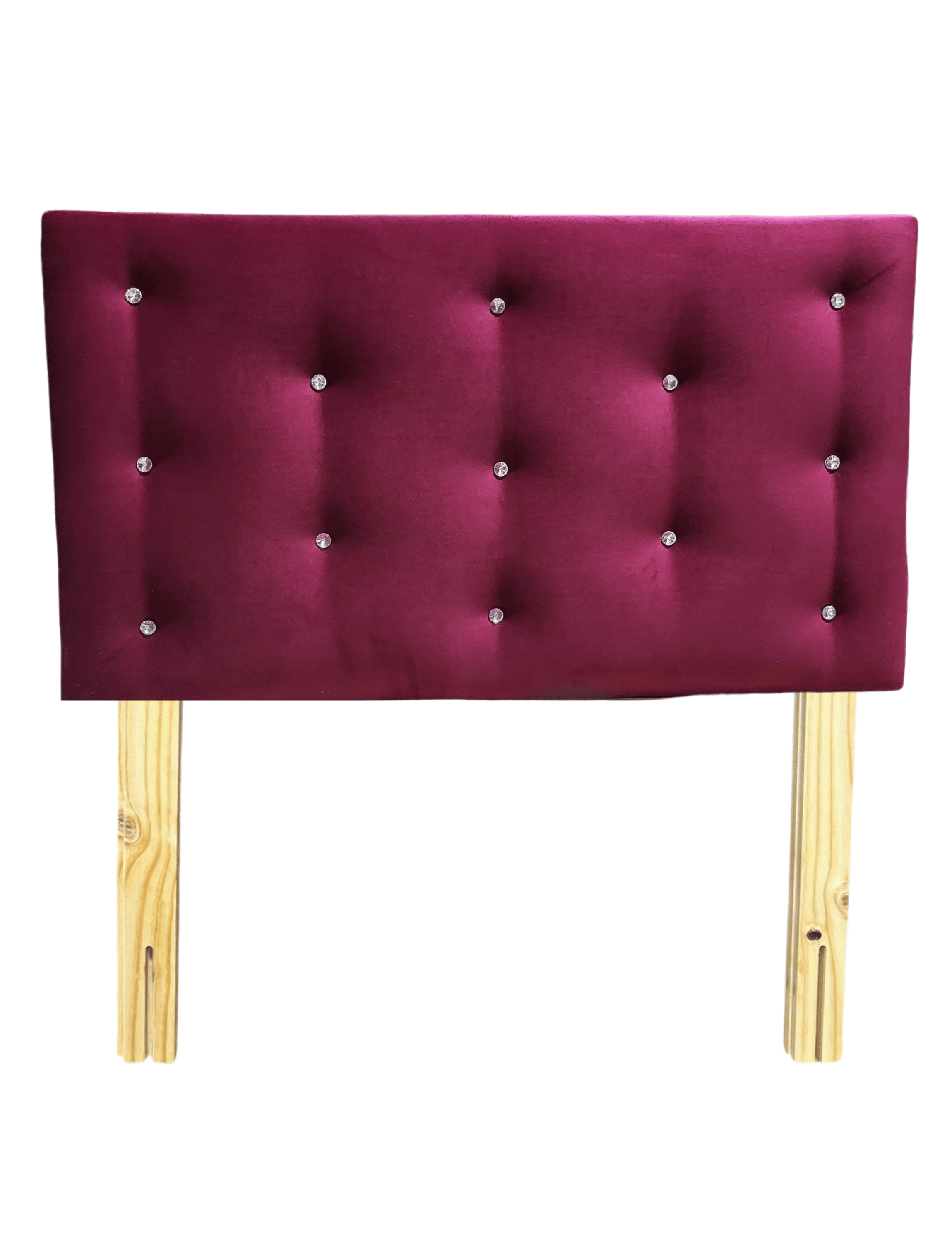 Respaldo 1.5 plazas Burdeo Felpa Botón Diamante Muebles Rimar-4