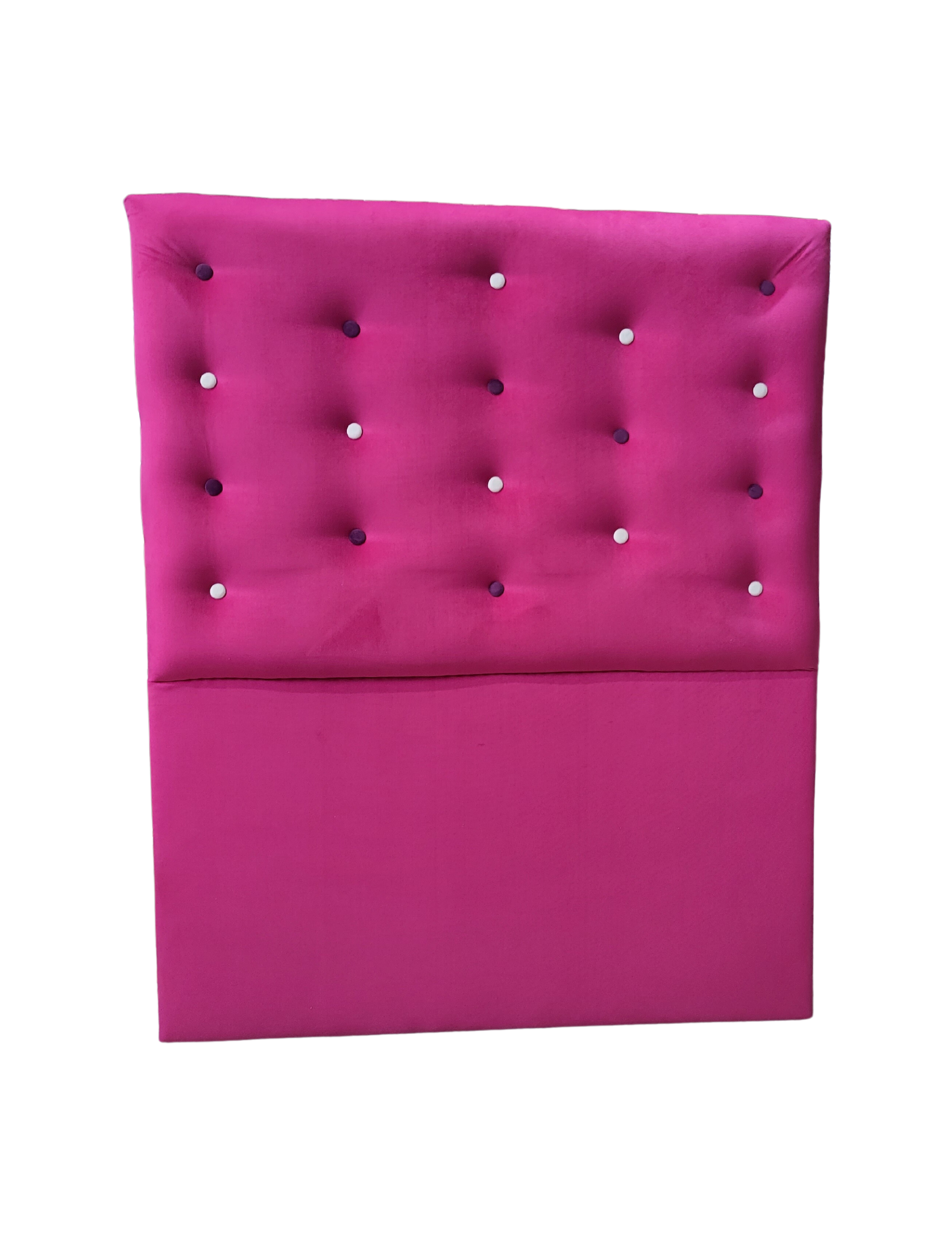 RESPALDO A PISO 1.5 PLAZAS FUCSIA BOTON BLANCO Y MORADO FELPA-0
