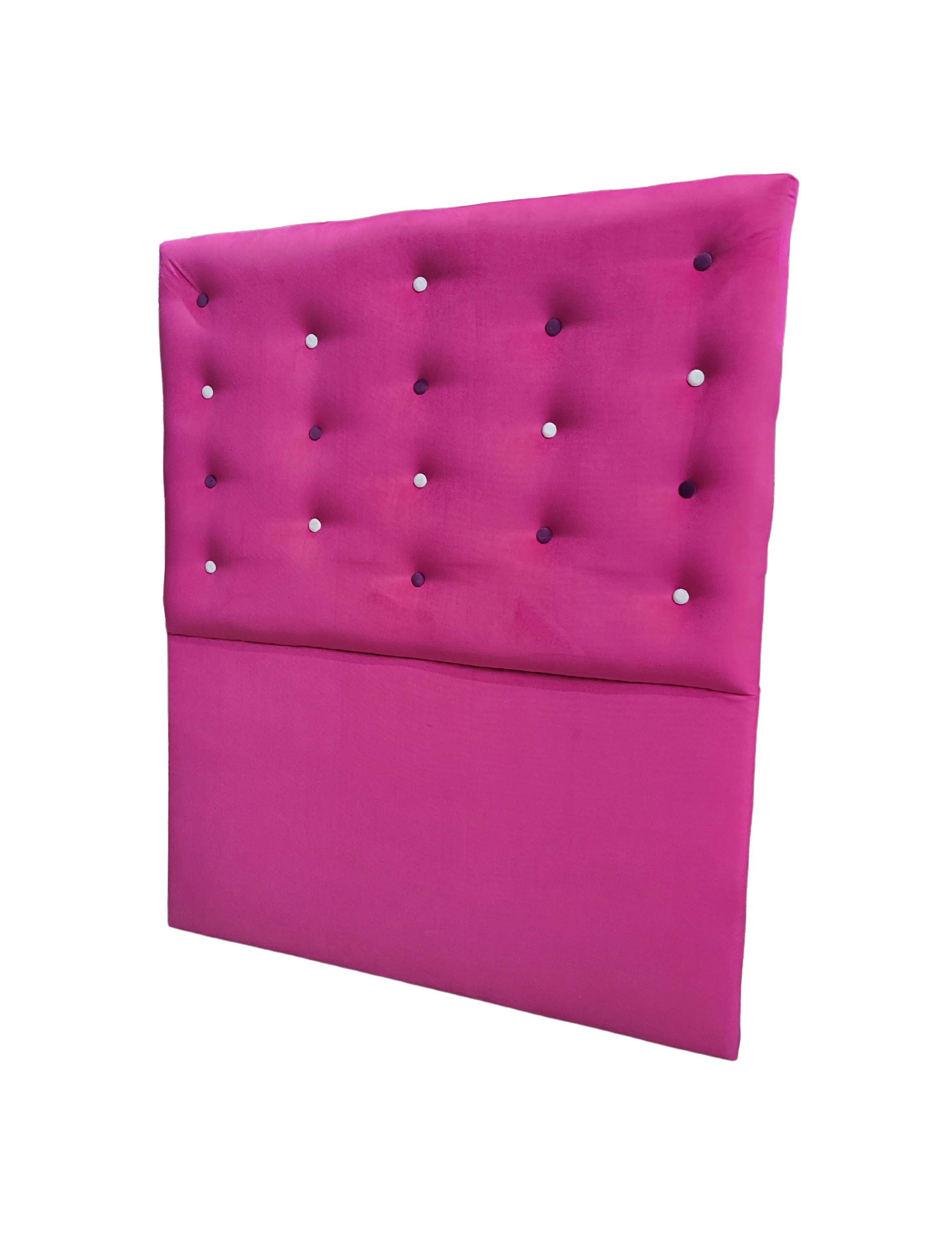 RESPALDO A PISO 1.5 PLAZAS FUCSIA BOTON BLANCO Y MORADO FELPA-2