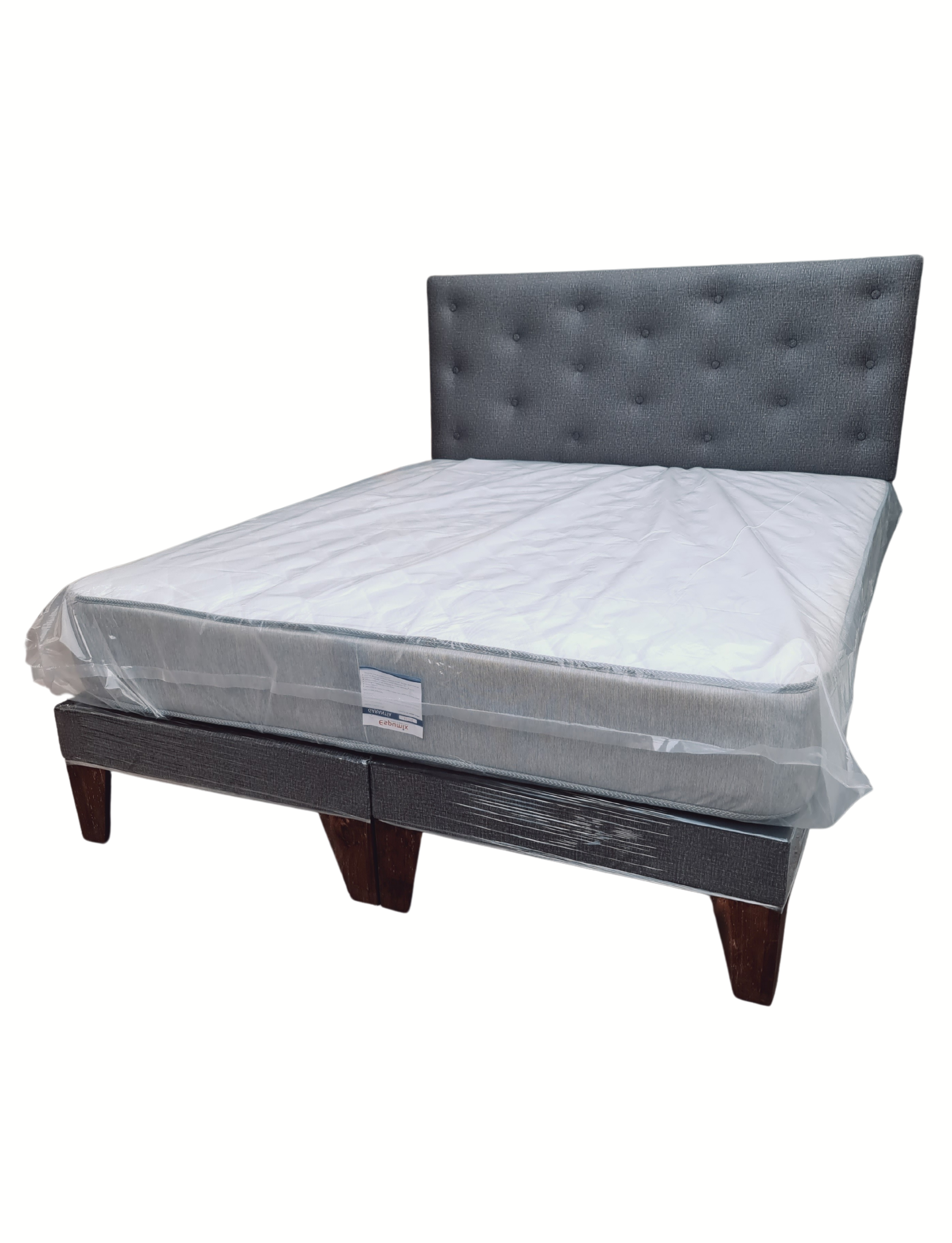 Cama Europea 2Plazas Gris Oscuro Jaspiado cavancha-2