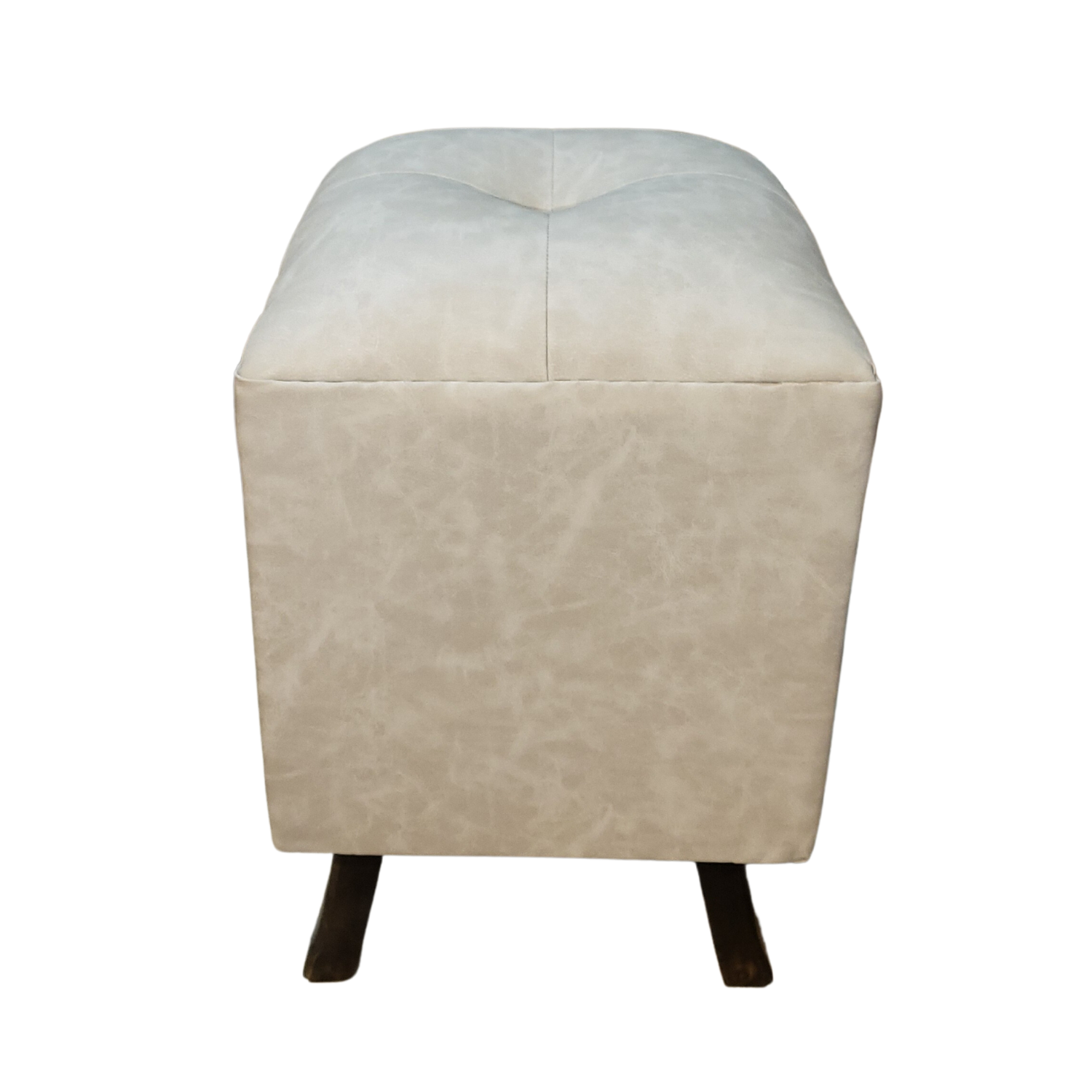 Pouf Beige Eco Cuero 35x35x60 Muebles Rimar-3