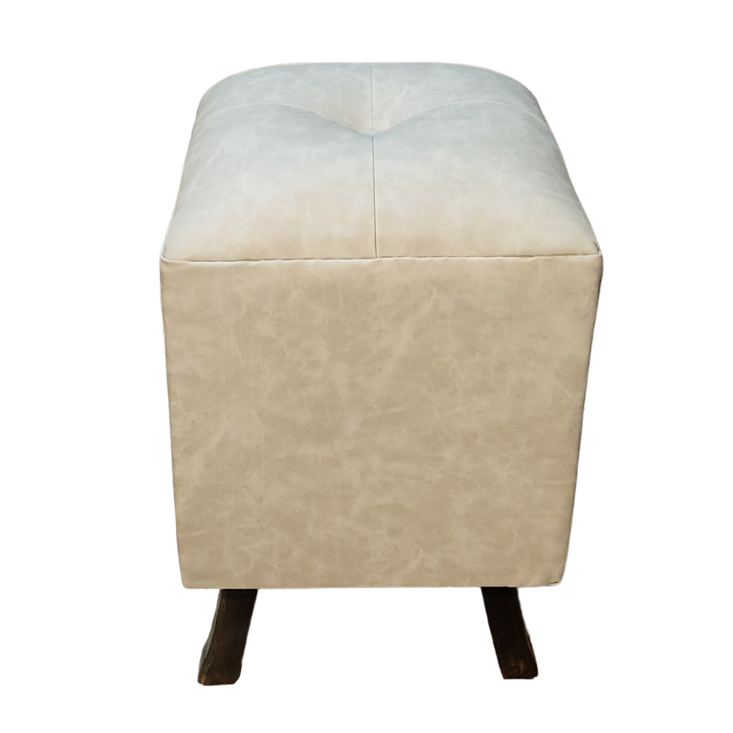 Pouf Beige Eco Cuero 35x35x60 Muebles Rimar-4