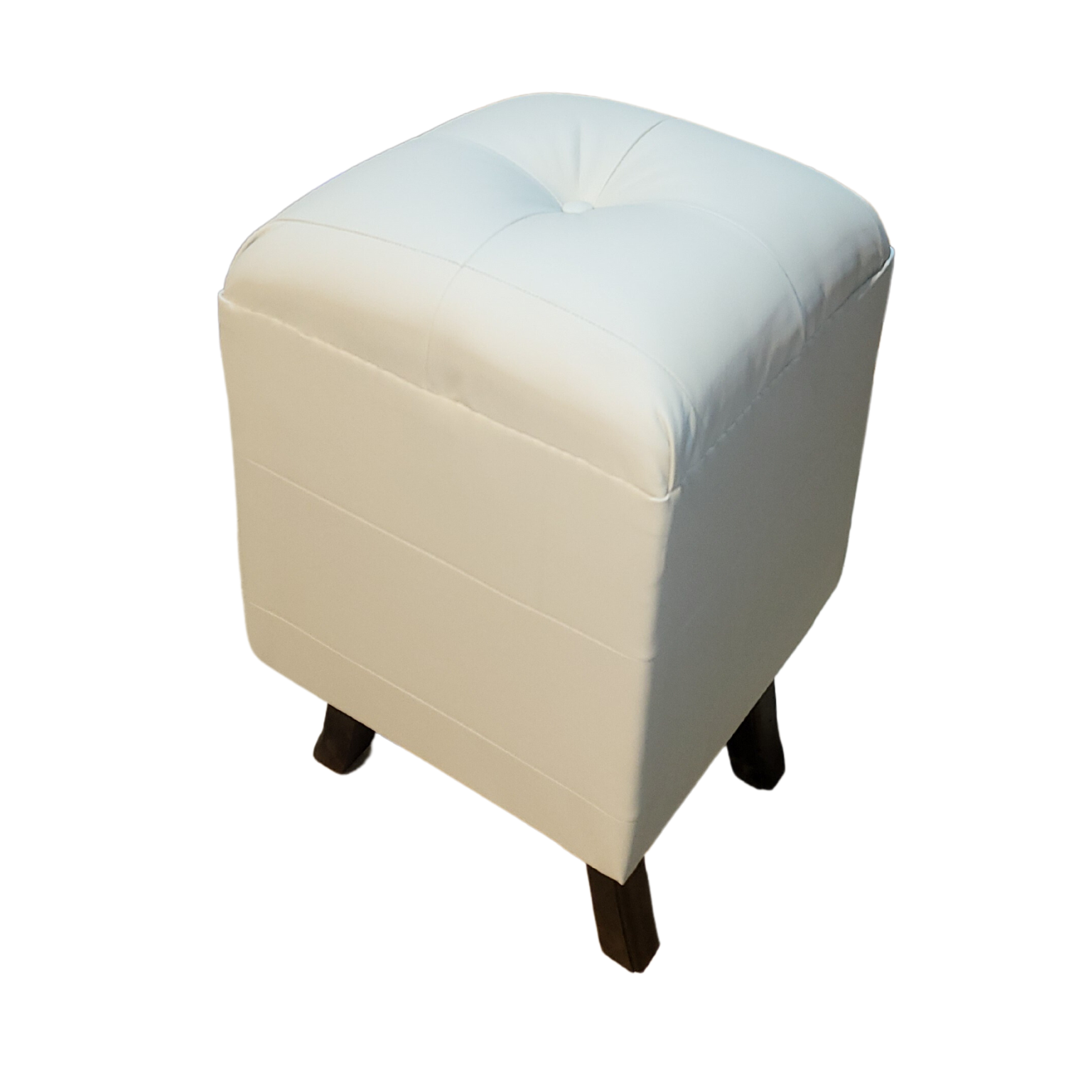 Pouf Crema Eco Cuero 35x35x60 Muebles Rimar-4