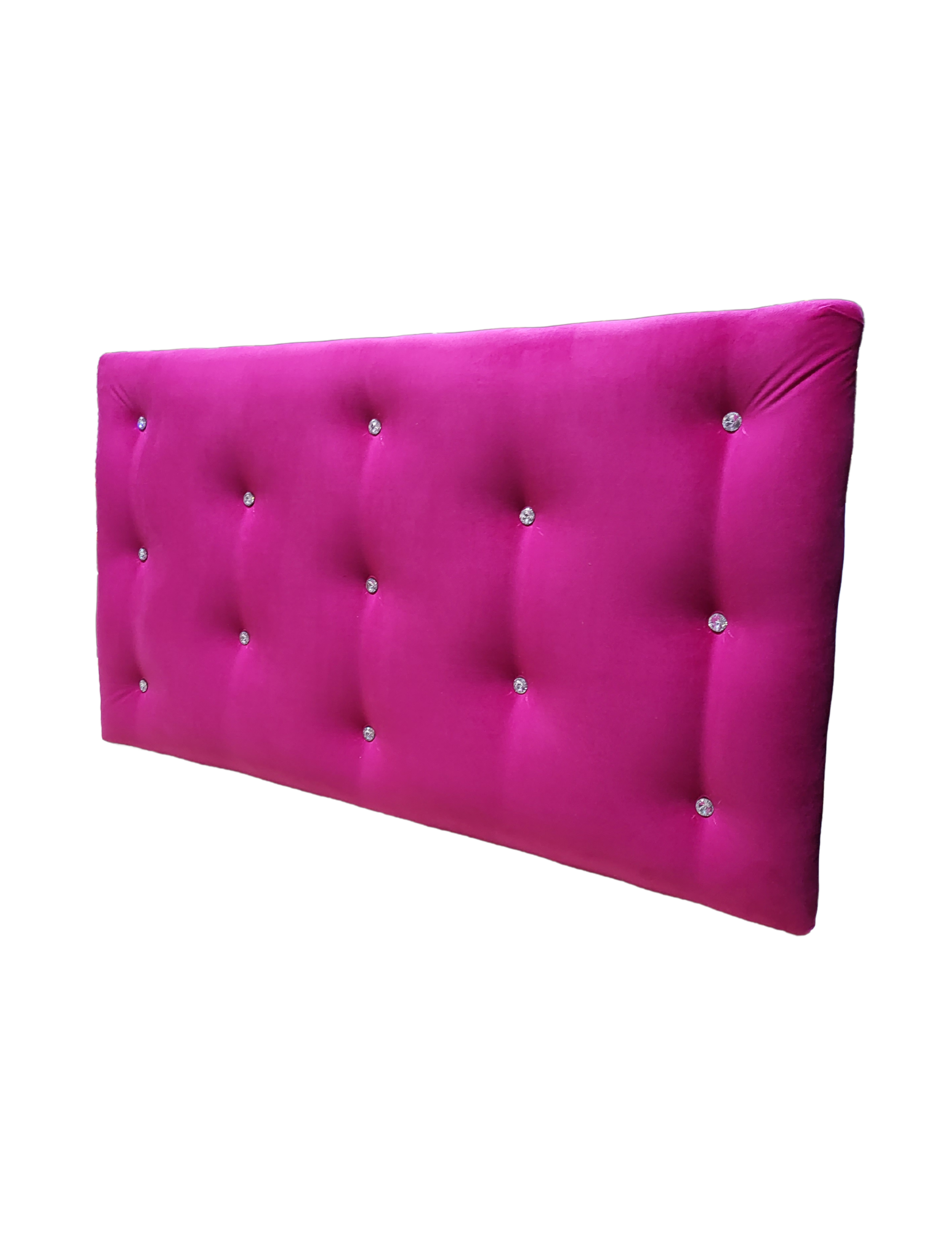 Respaldo 1.5 Plazas Botón Diamante Felpa Muebles Rimar-3