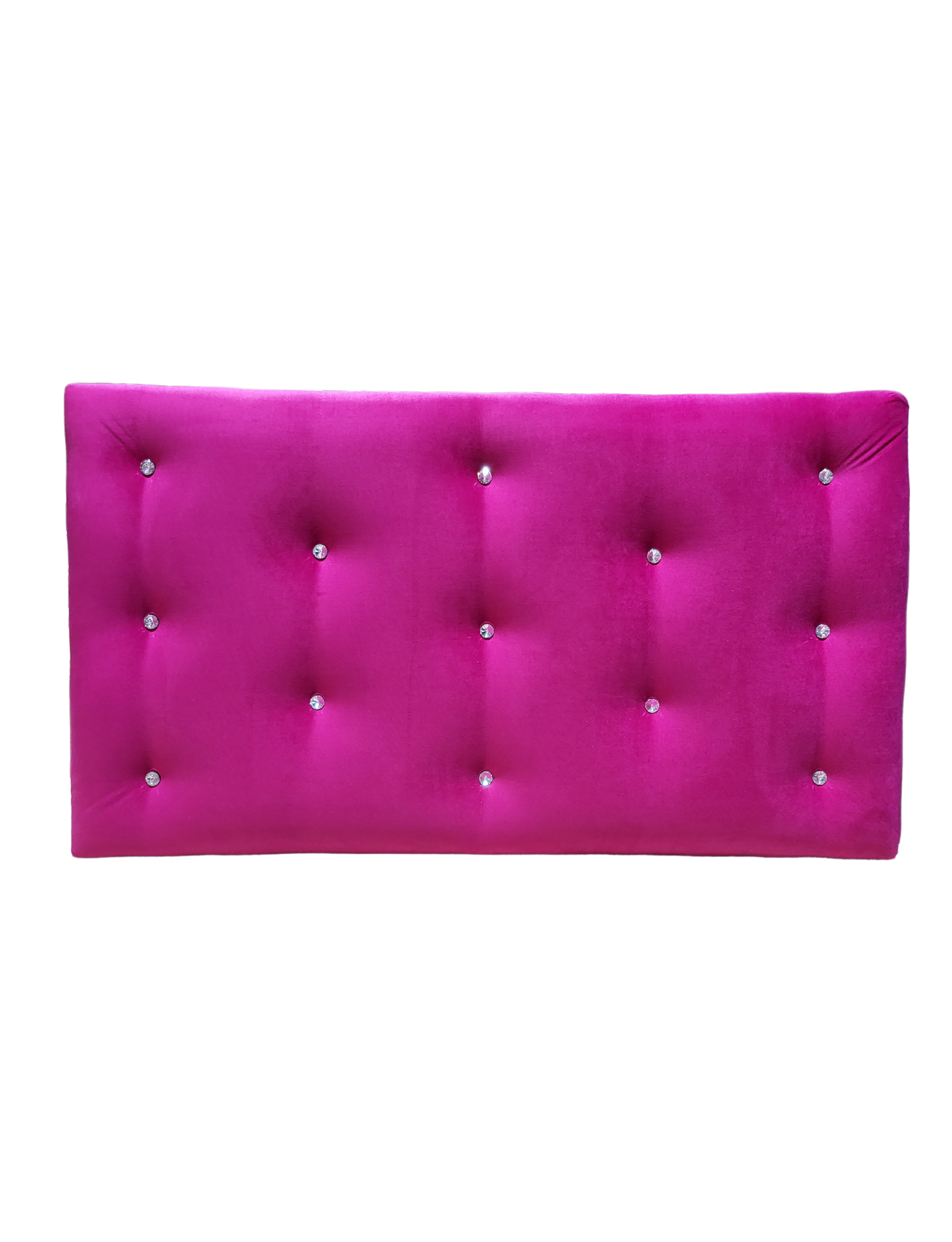 Respaldo 1.5 Plazas Botón Diamante Felpa Muebles Rimar-4
